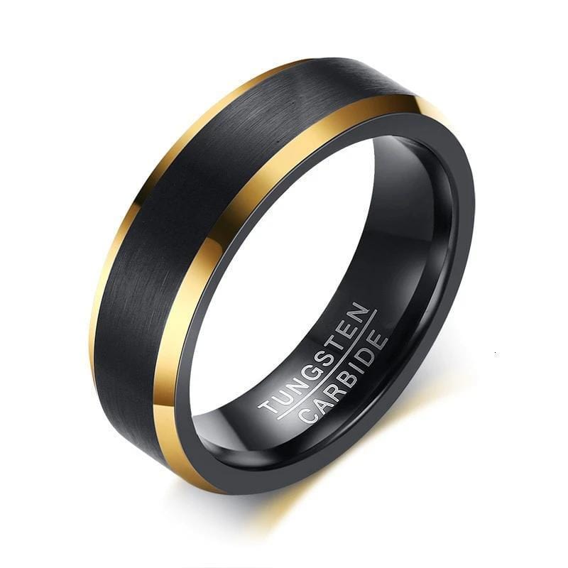 Premium Gold Inlay Tungsten Carbide Wedding Band Ring for Men - Durable & Elegant for Everyday Wear, Anniversary & Special Occasions