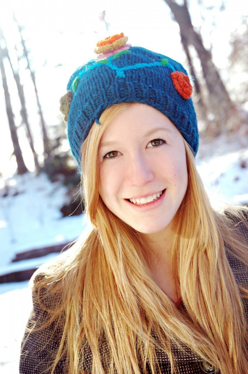 Handmade Tibetan Wool Blue Hat - Warm Winter Beanie for Men & Women - Perfect for Skiing, Hiking, and Outdoor Activities