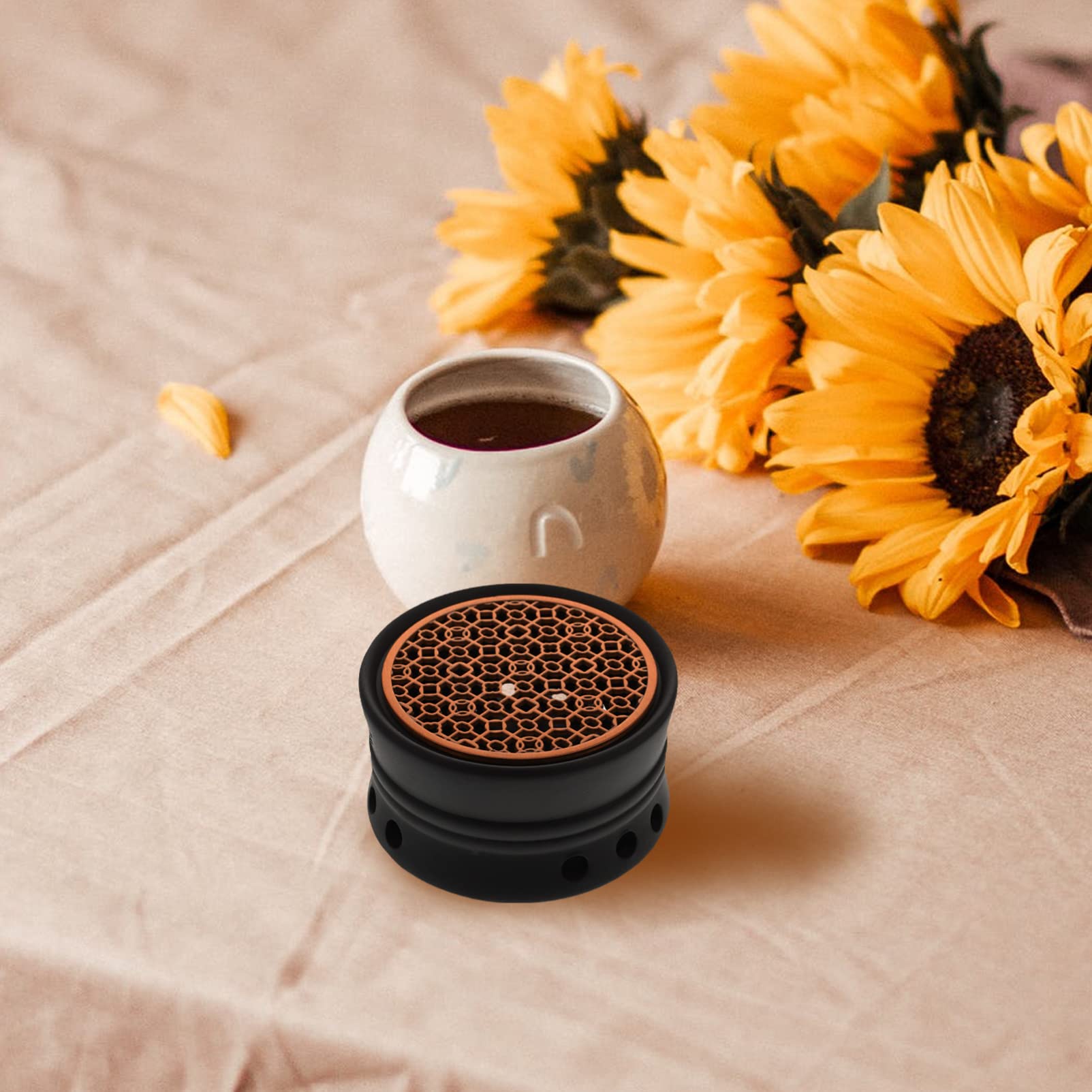 Angoily Ceramic Tea Warmer & Trivet - Japanese Style Teapot Warmer Base for Glass, Stainless Steel, and Ceramic Teapots (Black) - Perfect for Tea Ceremonies, Home Decor, and Keeping Tea Warm