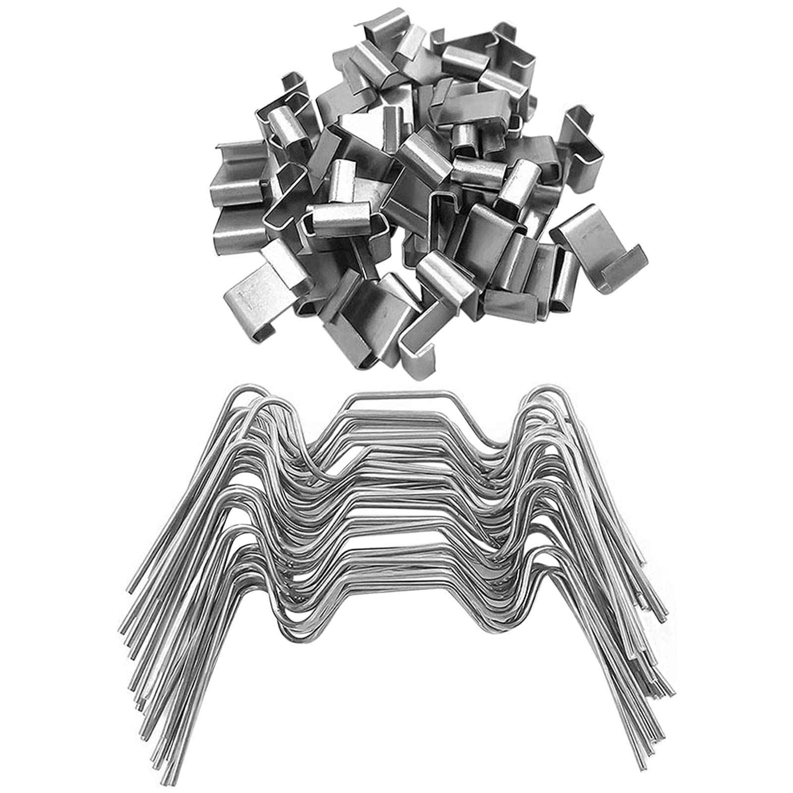 Premium Stainless Steel Greenhouse Clips - 50pcs (25 Z + 25 W) Replacement Glazing Clips for Greenhouse Glass Repairs & Patio Door Fixings | Durable Greenhouse Accessories for Gardening & DIY Projects
