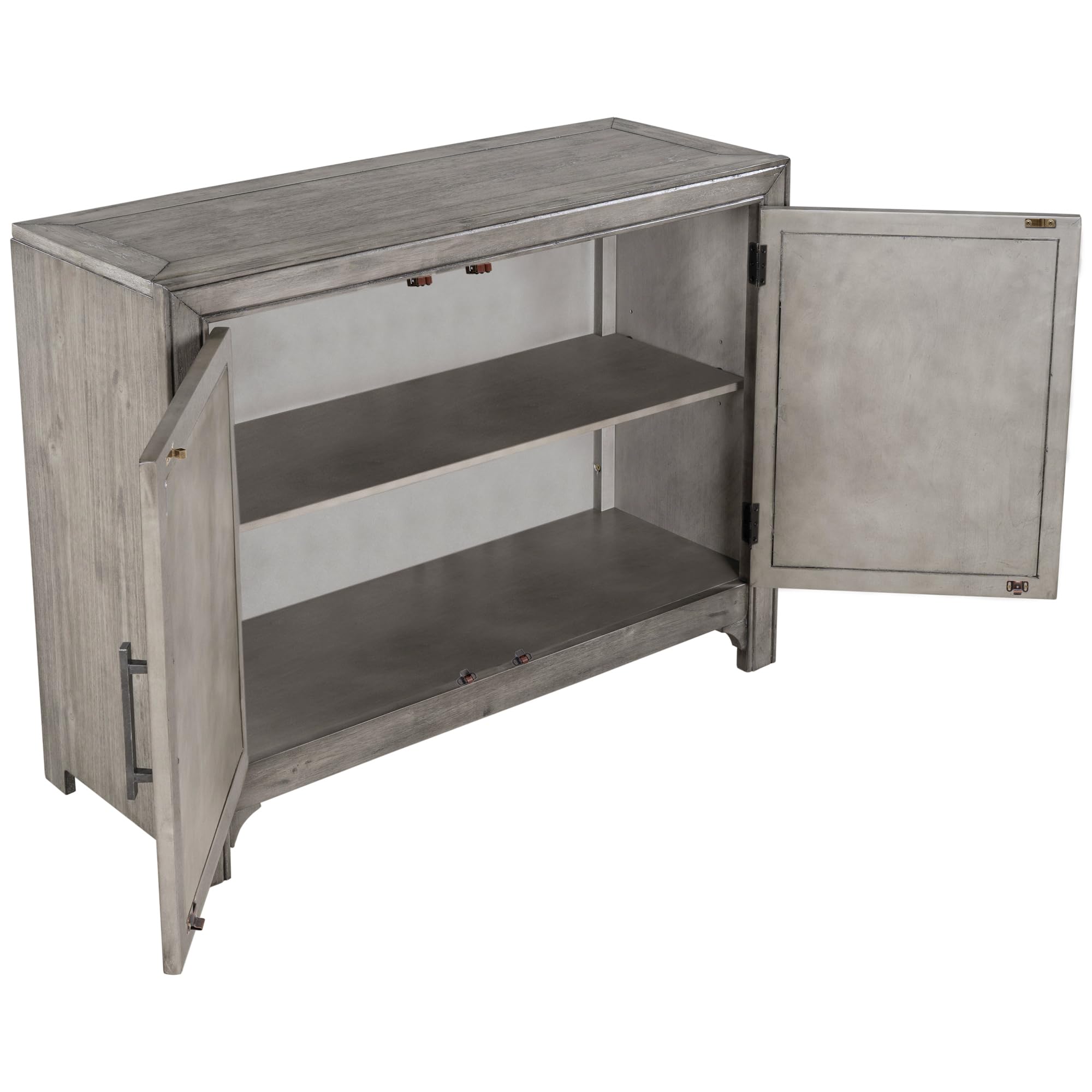 Wooden Console Sofa Table with 2 Shelves - Entryway Storage Cabinet, Living Room Sideboard & Kitchen Buffet Cabinet in Antique Grey - Perfect for Hallway Organization, TV Stand, or Dining Room Storage