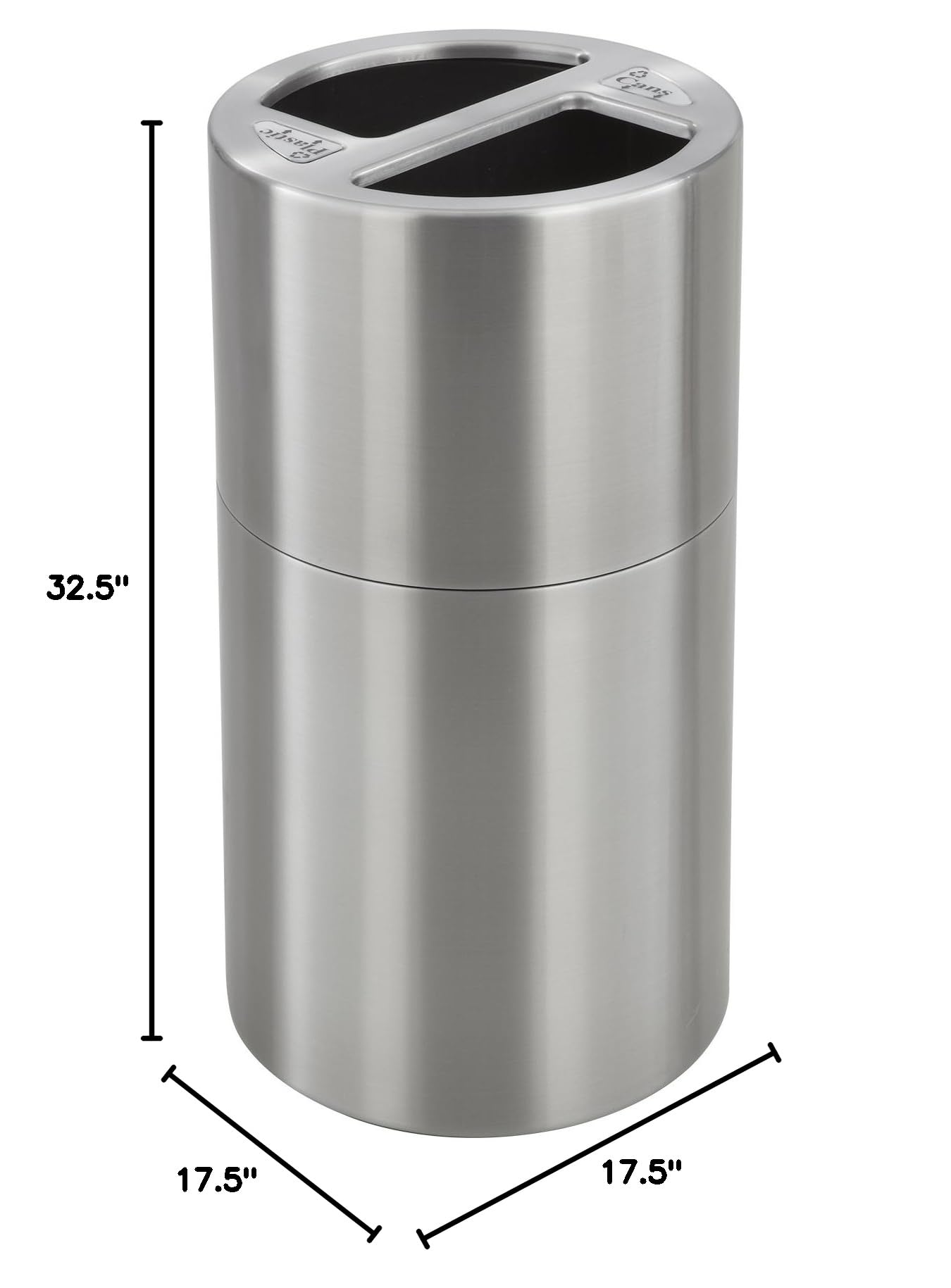 Safco 30 Gallon Stainless Steel Trash Can & Recycling Bin Combo - Modern Silver Kitchen Waste Bin for Indoor Use | Perfect for Home, Office & Restaurant Waste Management