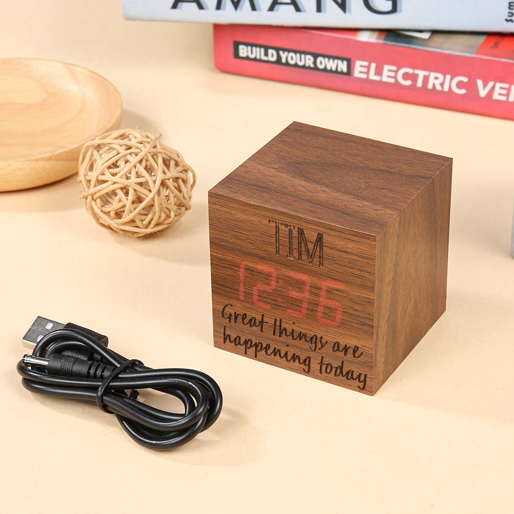 Kaululu Custom Alarm Clock - Personalized Digital Clock for Bedroom & Teen Room Decor | Unique Engraved Gift for Home, Office, Dorm | Perfect for Waking Up, Decorating Living Space, and Special Occasions