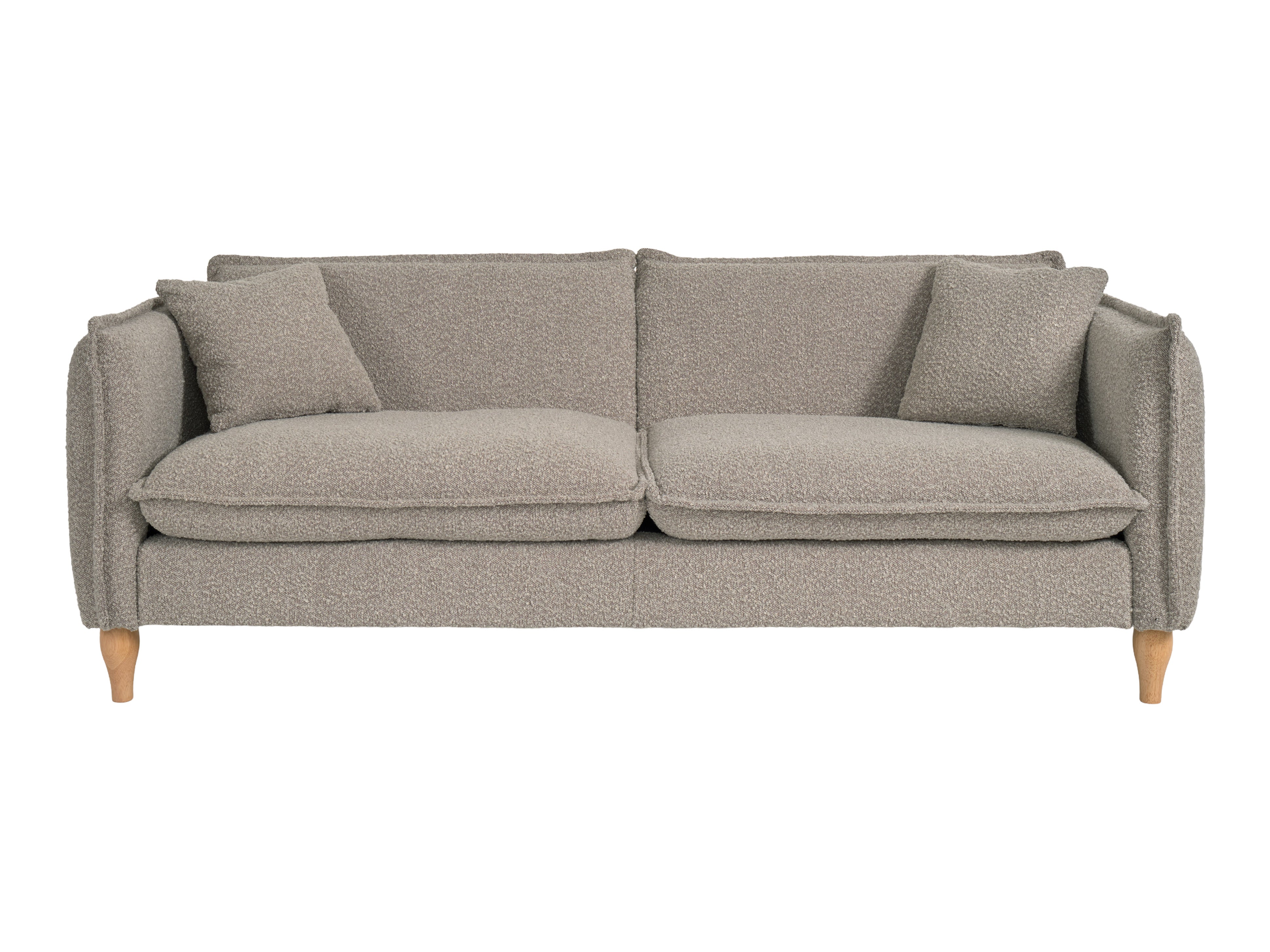 Luxury Light Gray Boucle Fabric Sofa - Modern Comfortable Living Room Couch for Small Spaces & Apartments | Perfect for Relaxing, Entertaining & Stylish Home Decor