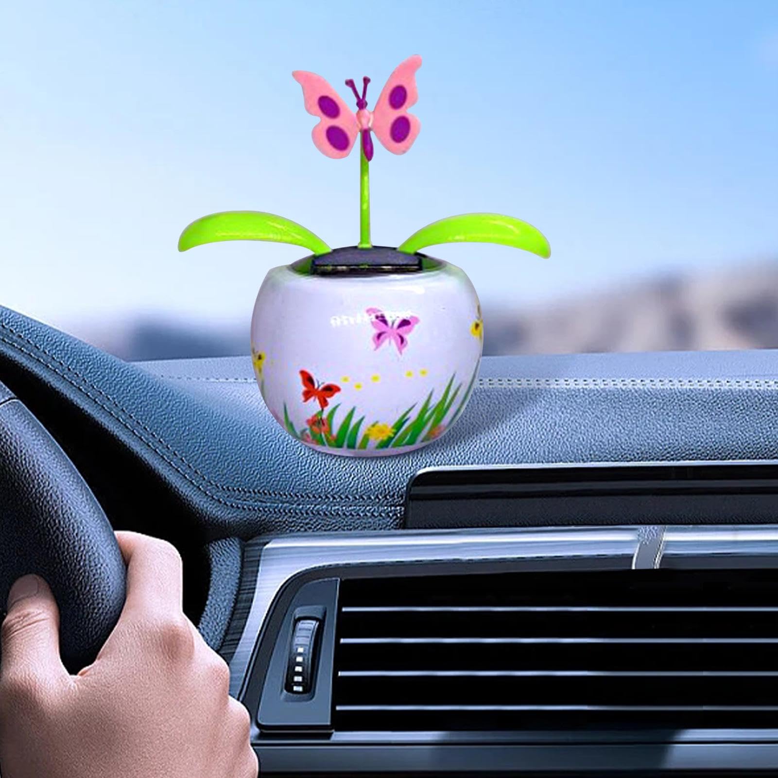 Solar Powered Dancing Flower Figure - Wobbling Solar Flower for Car, Home, or Office Decoration - Dashboard Decor with Fun Motion for Gifts & Relaxation