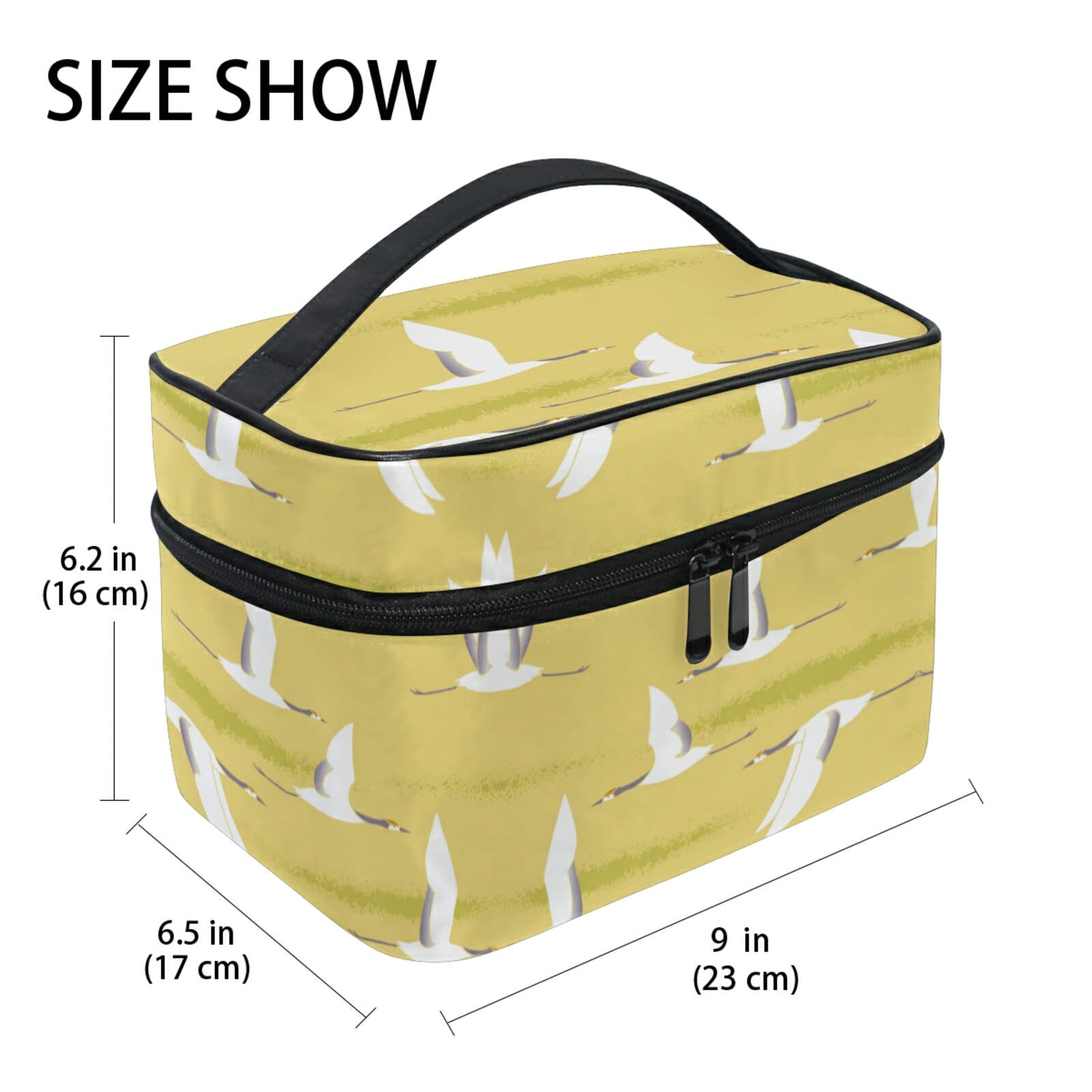 Cute Swan Cartoon Makeup Bag - Yellow Waterproof Cosmetic Pouch for Women & Girls - Perfect for Travel, Gym, and Daily Organizer
