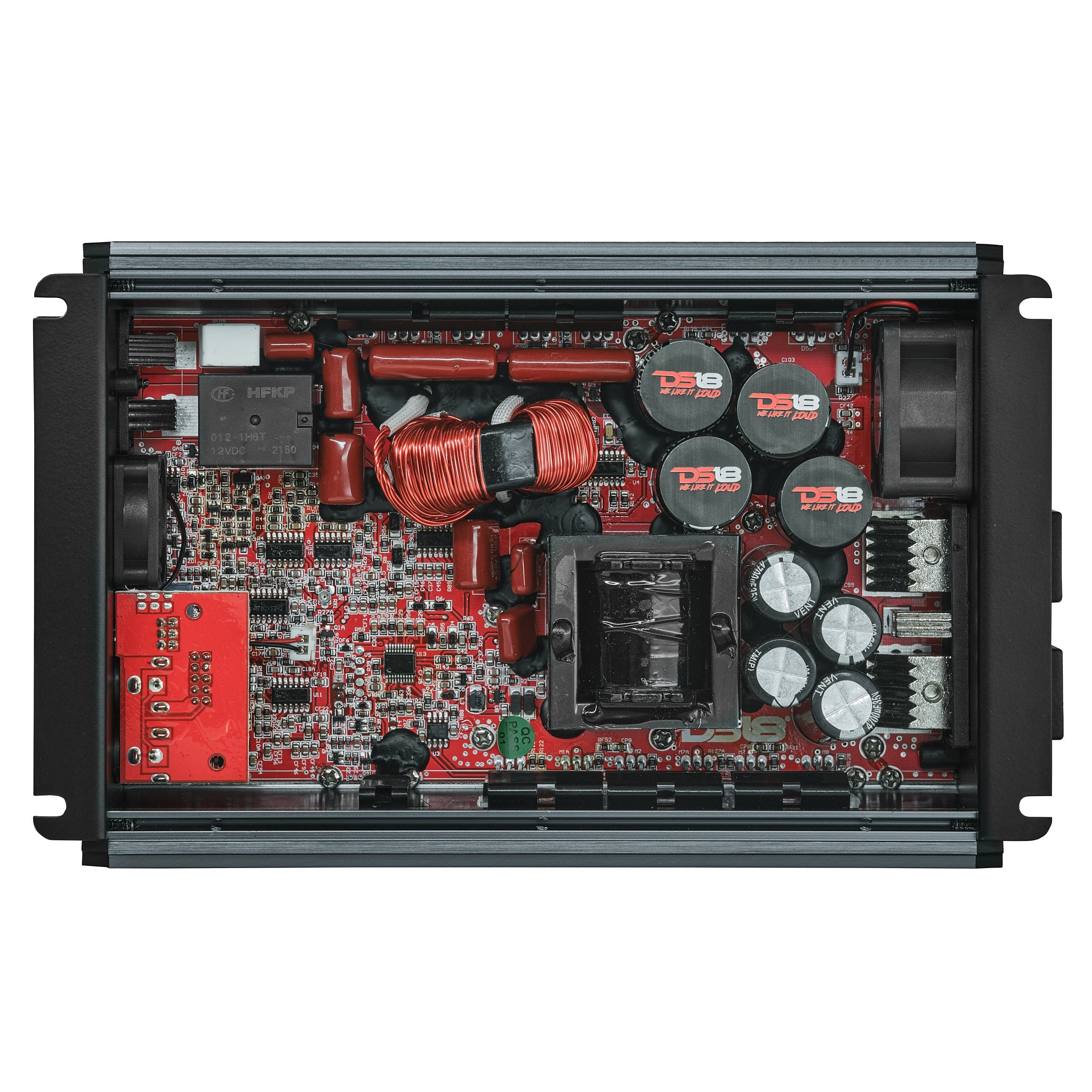 FRP Compact Full Range Class D 1 Channel Amplifier 2,500 Watts RMS @ 1 Ohm Titanium - High Power Car Audio Amp for Subwoofers & Speakers, Perfect for Car Audio Systems & Home Theater Setups