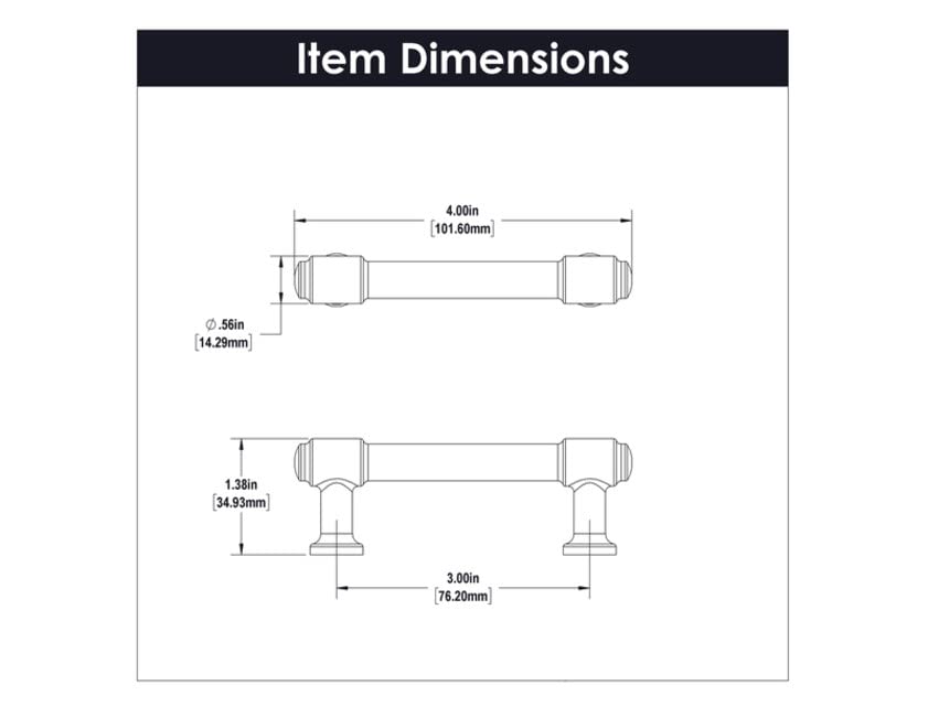 Hickory Hardware 10 Pack Solid Core Kitchen Cabinet Pulls - Matte Black Piper Collection | 3 Inch Hole Center | Luxury Cabinet Handles for Doors & Dresser Drawers | Perfect for Modern Kitchens, Bathrooms & Furniture Upgrades