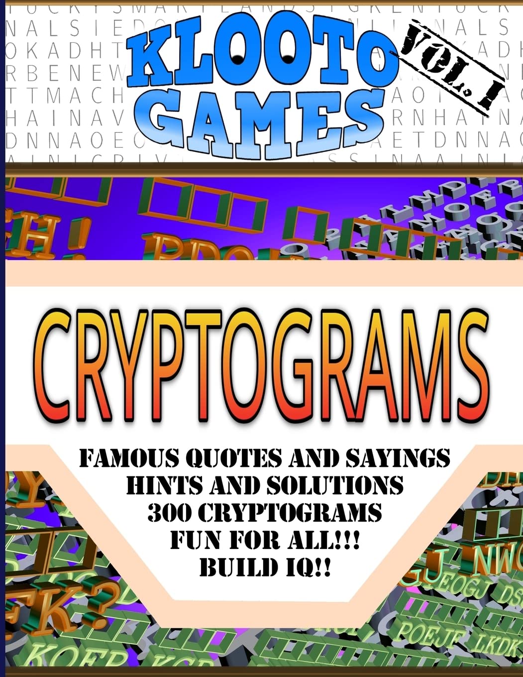 KLOOTO Games CRYPTOGRAMS: Volume I - Fun Word Puzzle Game for Adults & Teens | Perfect for Brain Training, Family Game Night & Travel Entertainment