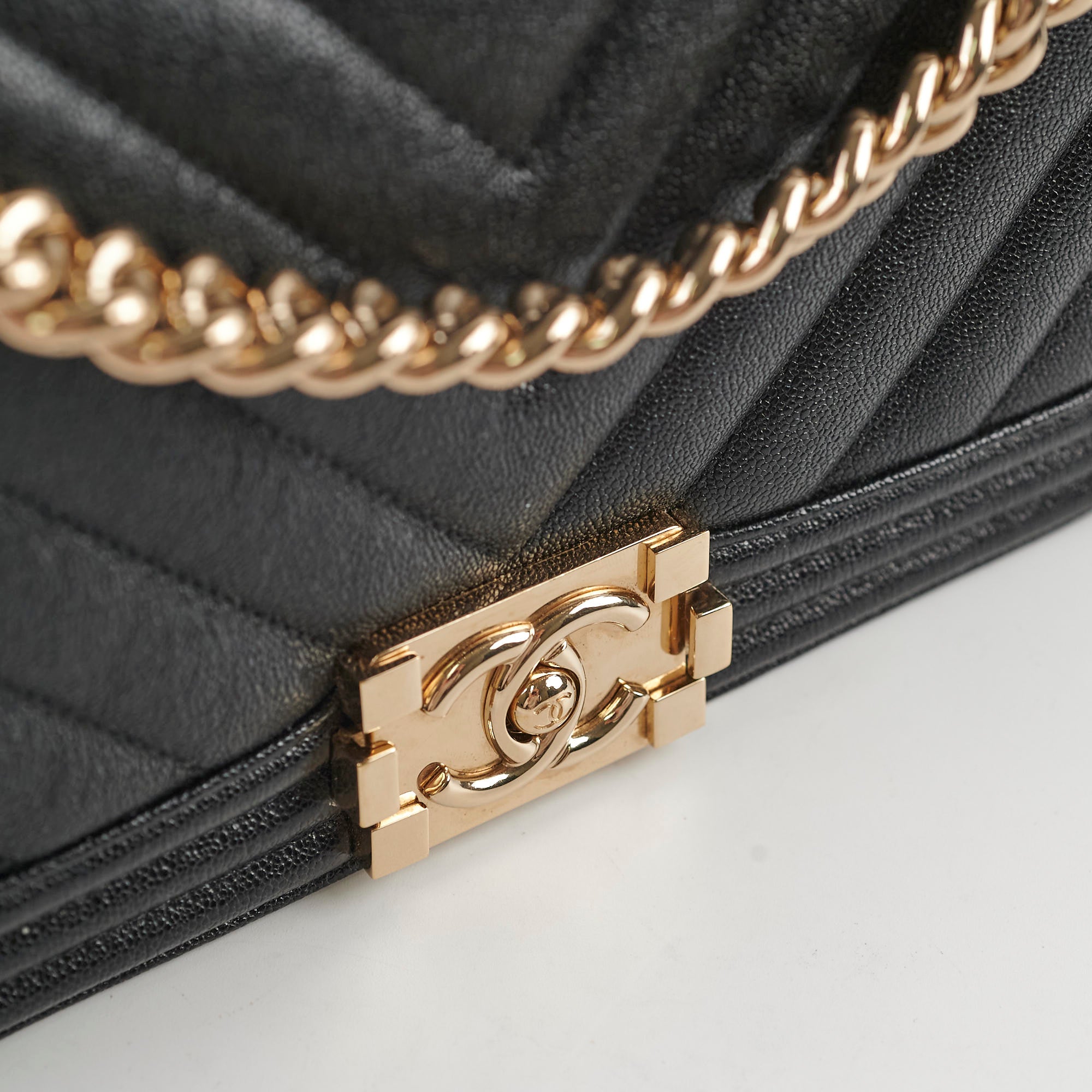 Chanel Boy Medium Flap Bag in Black Chevron Caviar Leather - Perfect for Evening Events & Luxury Fashion Accessories
