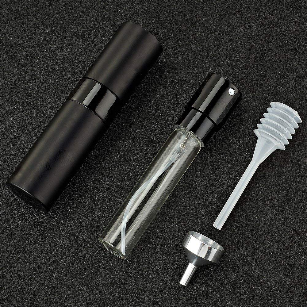 ZUGAD 8ML Travel Perfume Spray Bottle - Refillable Cologne Dispenser, Portable Atomizer for Essential Oils & Fragrances (Matte Black) - Perfect for Gym, Office & Vacation Travel Accessories