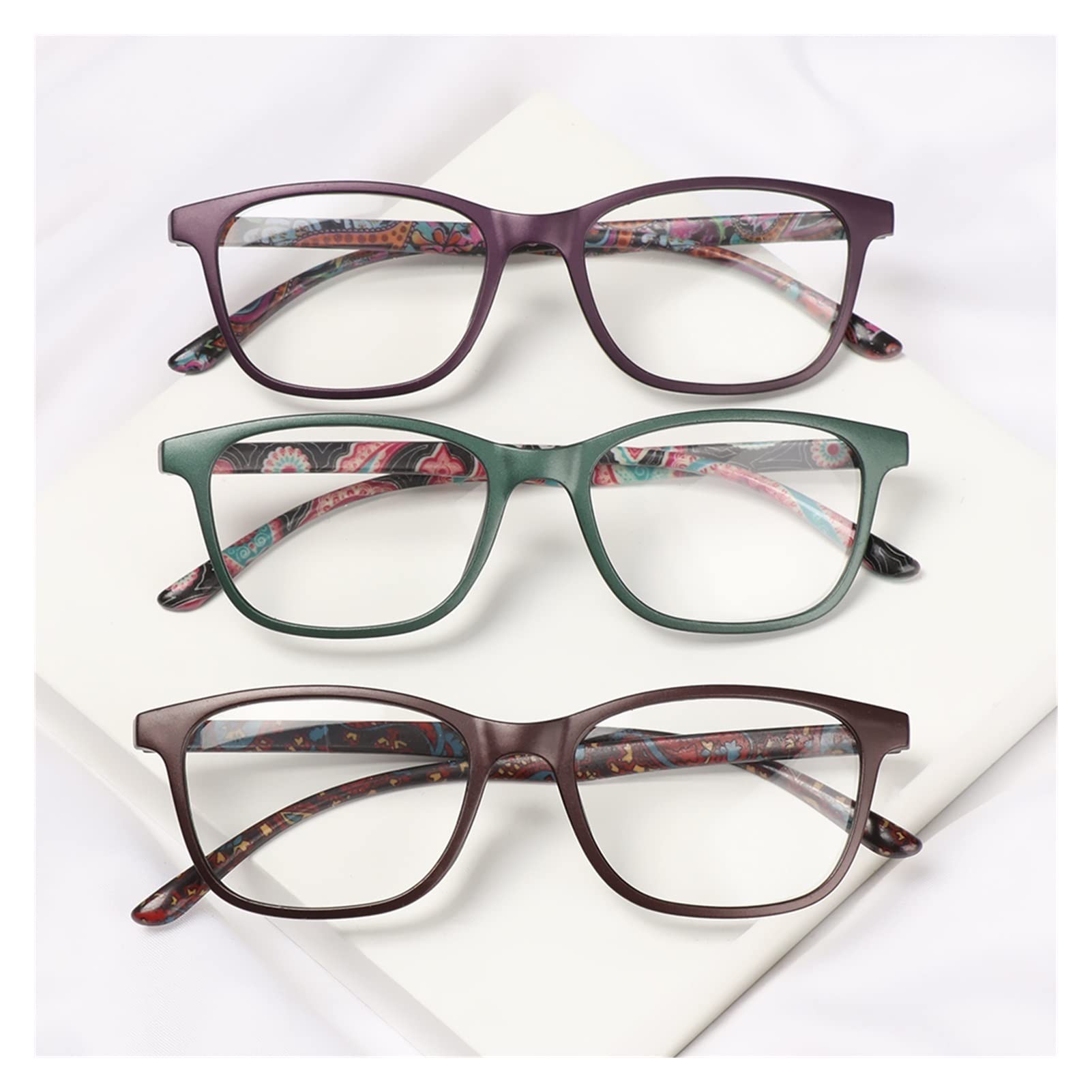 Siqiwl Blue Light Blocking Reading Glasses for Women & Men - Anti Eyestrain Computer Glasses, Fashion Classic Optical Eyewear (3-Pack, +200 Color) - Perfect for Office Work, Screen Time & Reading