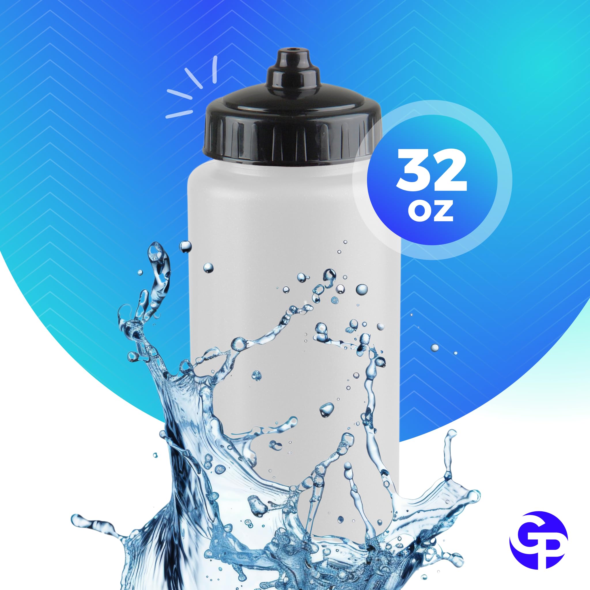 32 oz BPA-Free Sports Water Bottle 25-Pack - Leakproof Squeeze Bottle for Gym, School & Team Sports | Durable Reusable Water Bottles Made in USA by Gary Plastic Packaging | Perfect for Workouts, Hiking & Outdoor Activities