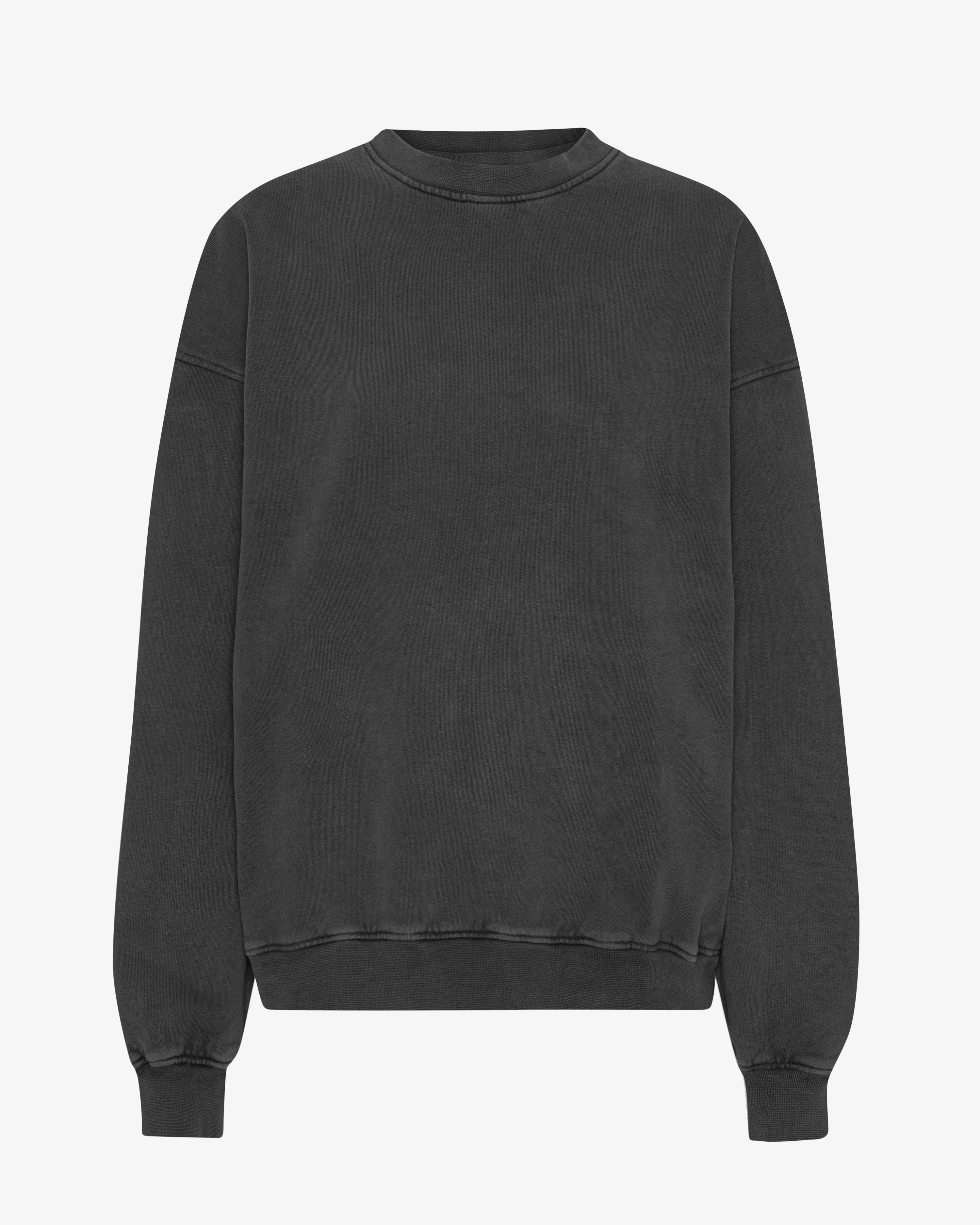 Organic Oversized Crewneck Sweatshirt - Faded Black | Soft & Comfortable Unisex Pullover for Casual Wear & Loungewear