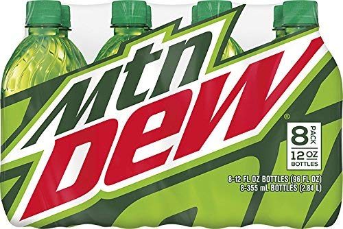 Mountain Dew Citrus Soda - 8 Pack of 12 Fl Oz Bottles (96 Oz Total) - Refreshing Soft Drink for Parties, Gaming & Outdoor Adventures