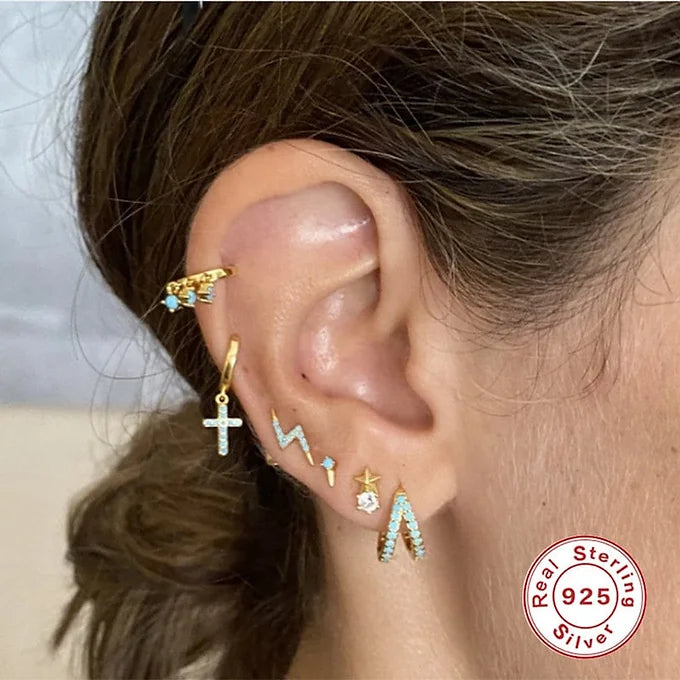 925 Sterling Silver Cartilage Hoop Earrings - 14K Gold Plated Huggie Hoops for Women, Minimalist Eternity Hoop Earrings for Cartilage & Helix Piercing | Perfect for Everyday Wear, Date Night & Gifts
