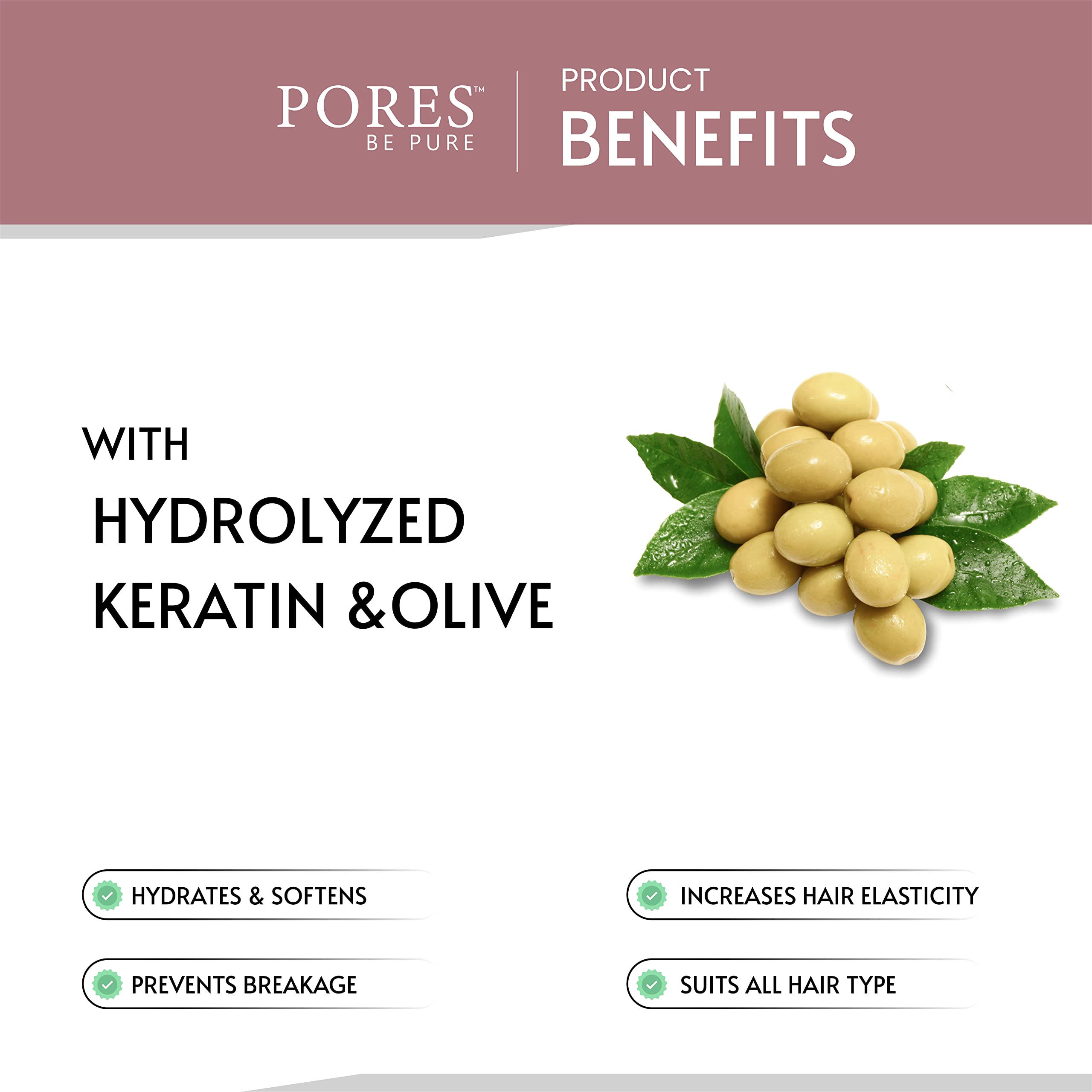 PORES Be Pure Hydrolyzed Keratin & Argan Hair Oil with Almond Oil - Smooth, Shiny, Strong Hair Treatment for Damaged Hair | Sulfate & Paraben Free | Men & Women | 100ml | Perfect for Daily Hair Care, Salon Treatments & Heat Styling Protection
