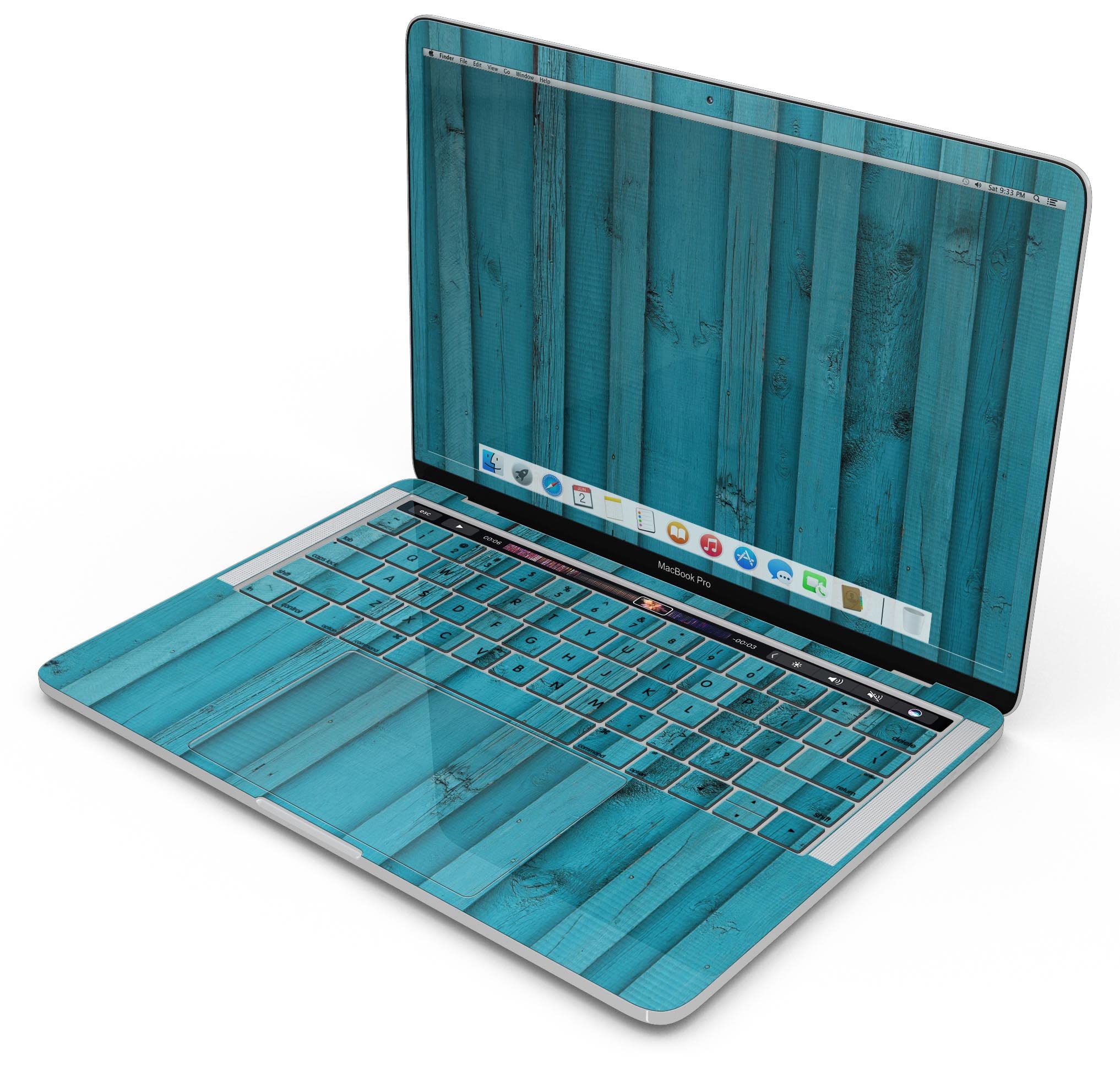 Premium Blue Wood Plank Full-Body Decal Skin for MacBook Air 13