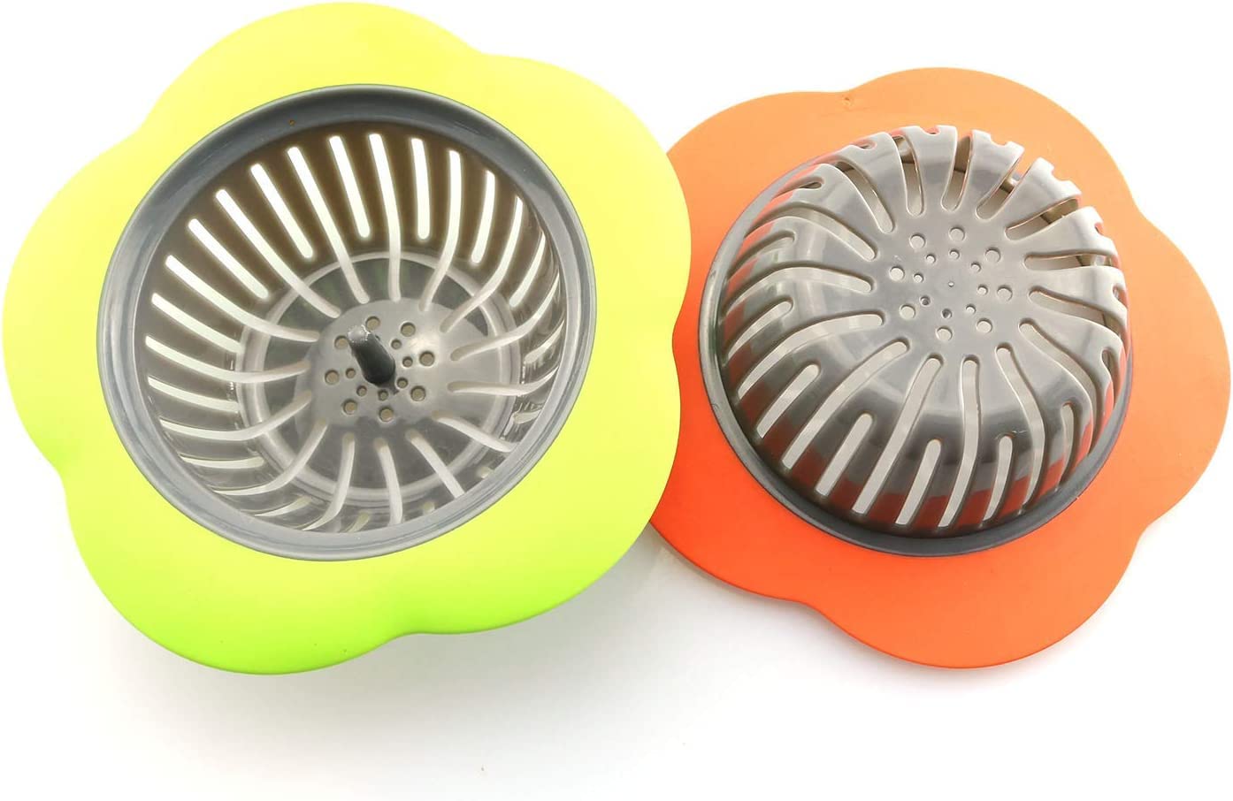 ARQIVO Silicone Kitchen Sink Strainer - 2 Pack Plastic Basin Drain Stopper with Easy Clean Filter Basket, Food Debris Catcher to Prevent Clogs | Perfect for Washing Dishes, Fruits & Vegetables in Kitchen Sink