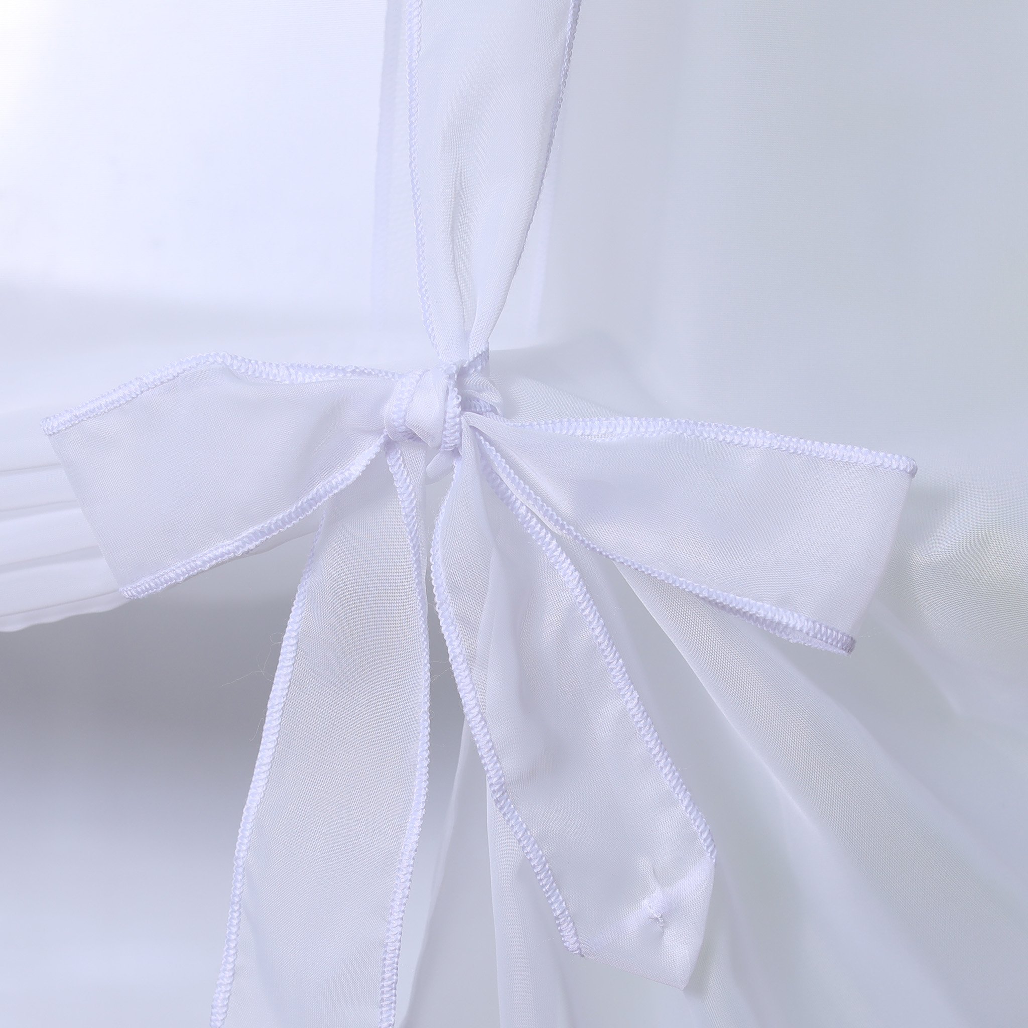 Elegant Balloon Shades with Bowknot Tie-Up - Sheer Voile Roman Window Curtain with Rod Pocket - 1pc White (31