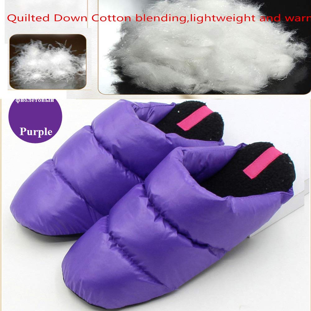 Cozy Memory Foam Down Slippers - Fleece Lined Warm House Shoes for Indoor & Outdoor Use - Perfect for Winter Comfort at Home, Office or Travel