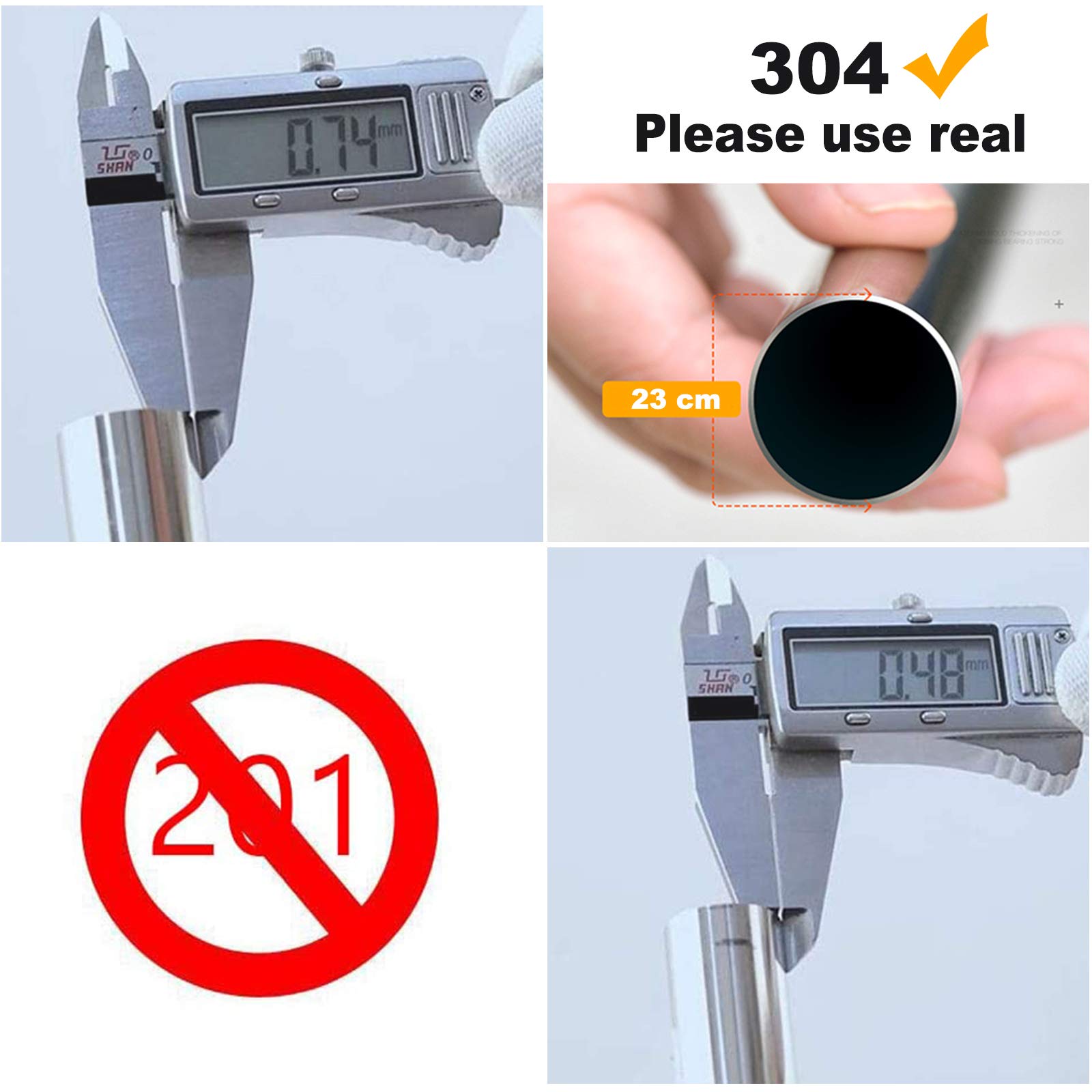 No-Drill Stretchable 304 Stainless Steel L-Shaped Shower Curtain Rod - Adjustable Length 28.55