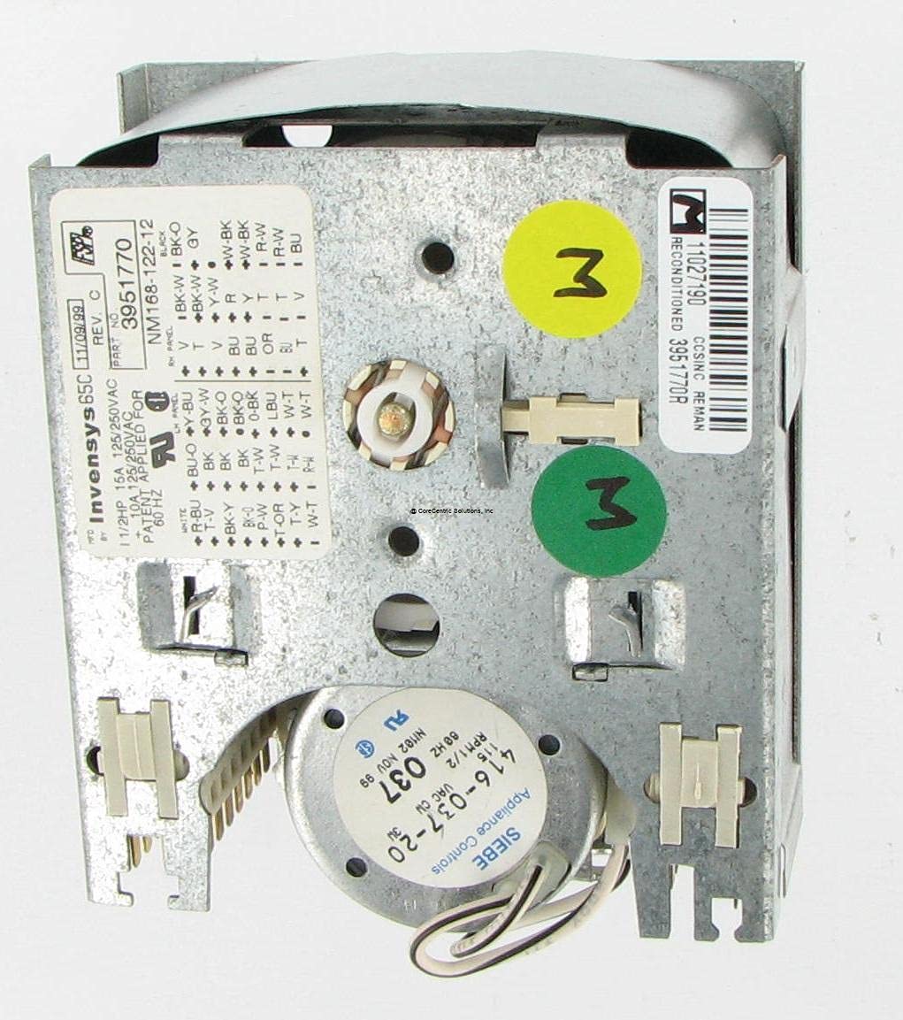 CoreCentric Remanufactured Washer Timer Replacement for Whirlpool 3951770 / WP3951770 - Compatible with Top Load Washing Machines - Perfect for DIY Laundry Appliance Repairs