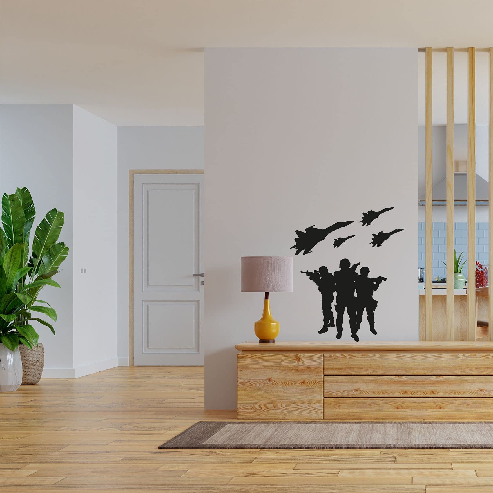 Military Tank & SWAT Team Army Soldier Wall Decal - 10x8 Inch Vinyl Stickers for Kids Room, Playroom, Bedroom, Gym & Home Decor - Perfect for Boys & Girls Themed Rooms & Play Areas