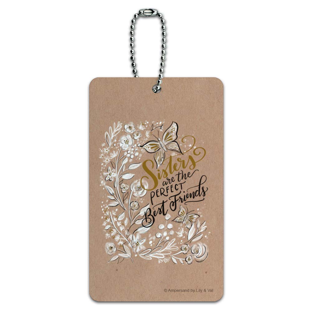 Sisters Best Friends Luggage ID Tag - Personalized Suitcase Carry-On Name Tag for Travel - Perfect Gift for Sisters, Besties & Travel Lovers