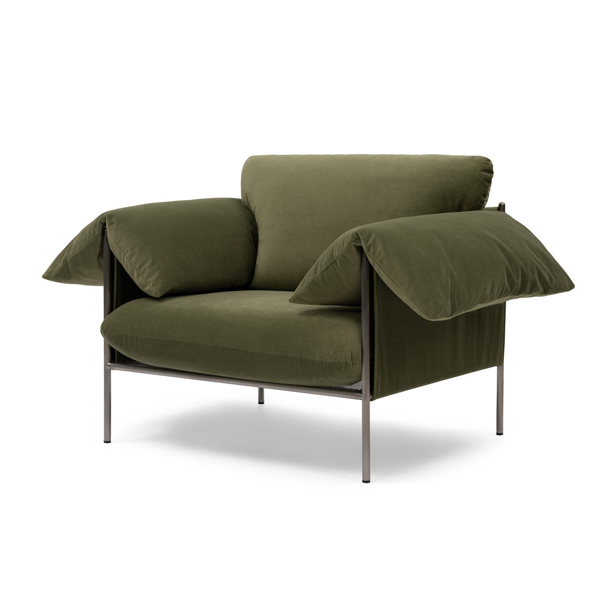 Modern Brushed Steel Frame Armchair - Sleek & Durable Dining Chair for Kitchen, Living Room, or Office - Comfortable Seating with Contemporary Design