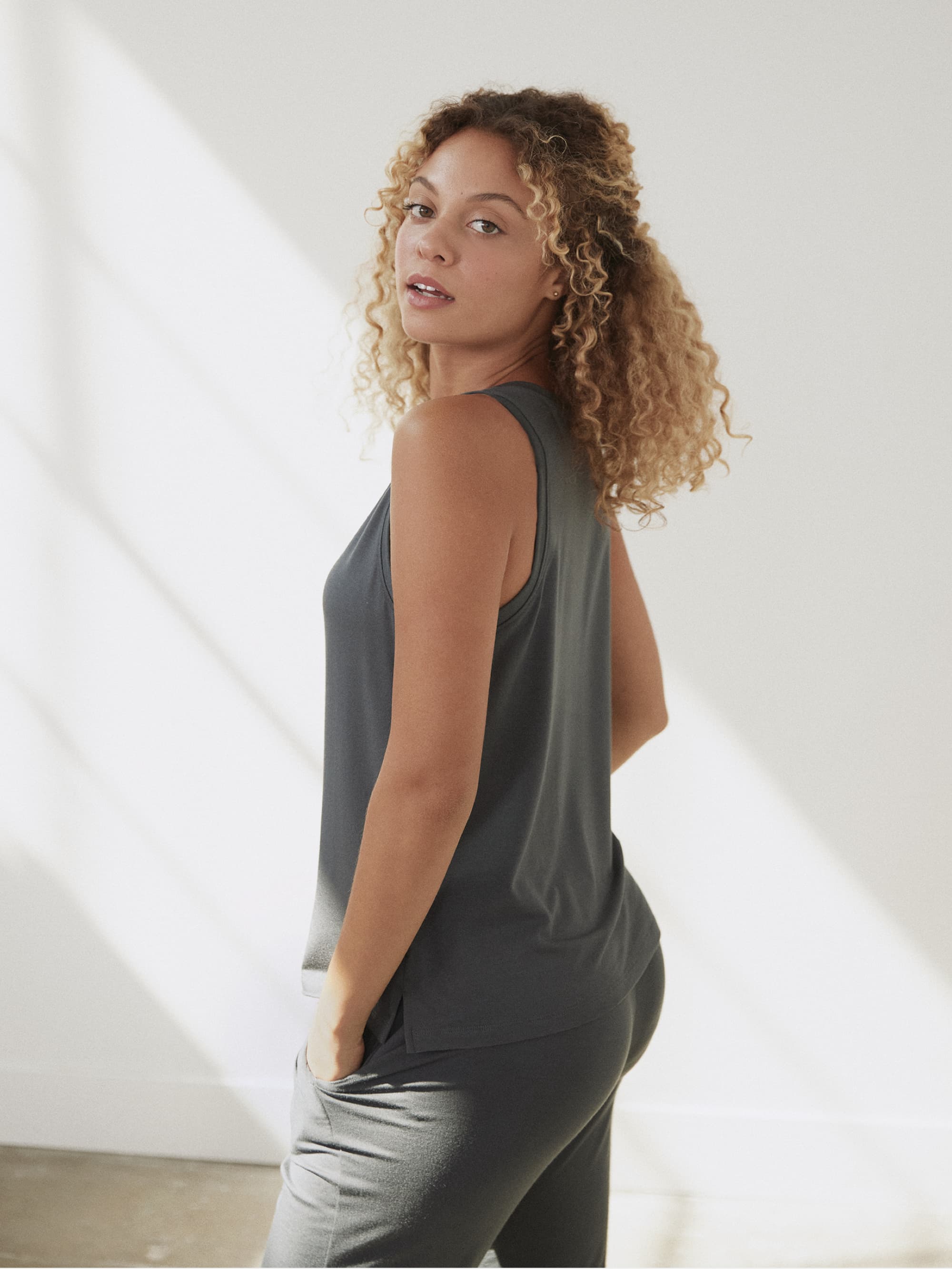 Comfortable Modal Pajama Tank Top for Women - Soft Sleepwear for Nightwear & Lounge Wear - Perfect for Relaxing at Home or Traveling