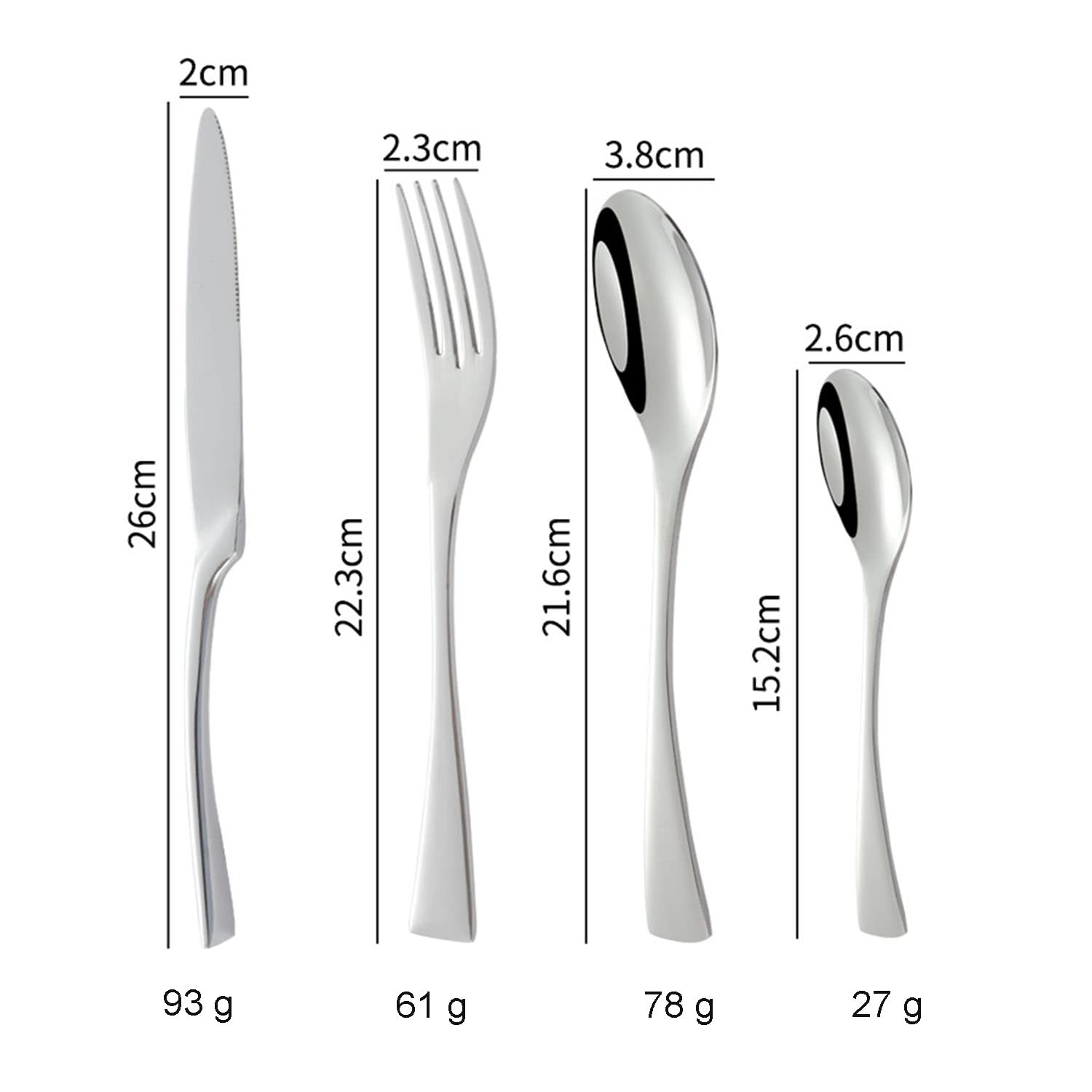 4-Piece Stainless Steel Silverware Set - Elegant Flatware for Wedding Gifts, Home Kitchen & Restaurant Use | Knife, Fork & Spoon Utensil Set for Everyday Dining & Special Occasions