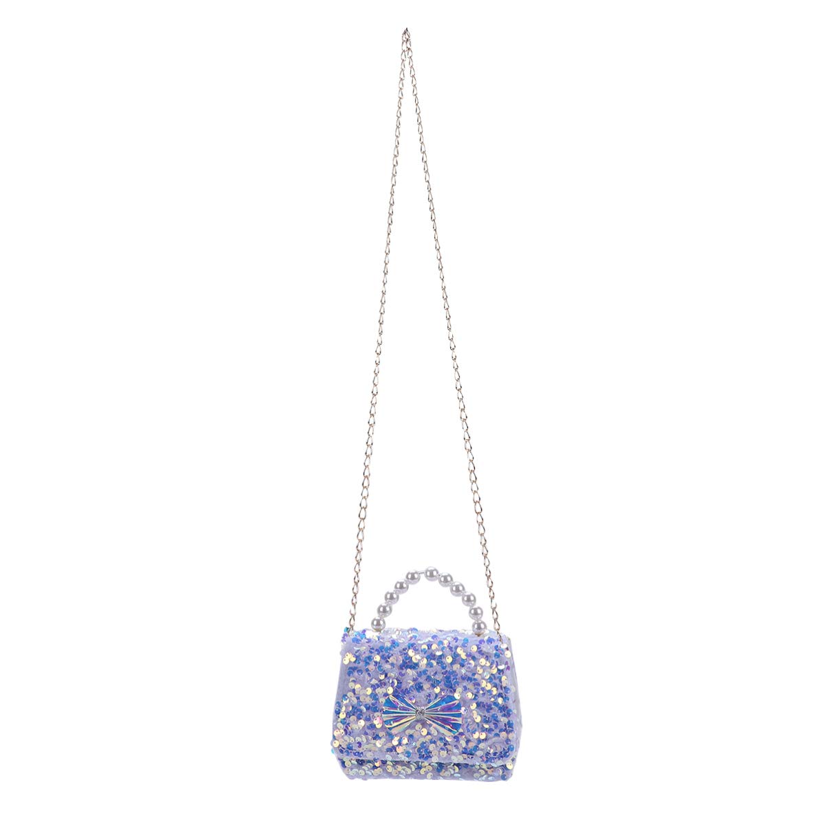 KESYOO Women's Shining Sequined Shoulder Bag - Fashion Crossbody Purse with Pearl Chain Strap, Elegant Clutch Handbag for Party, Wedding & Evening Events