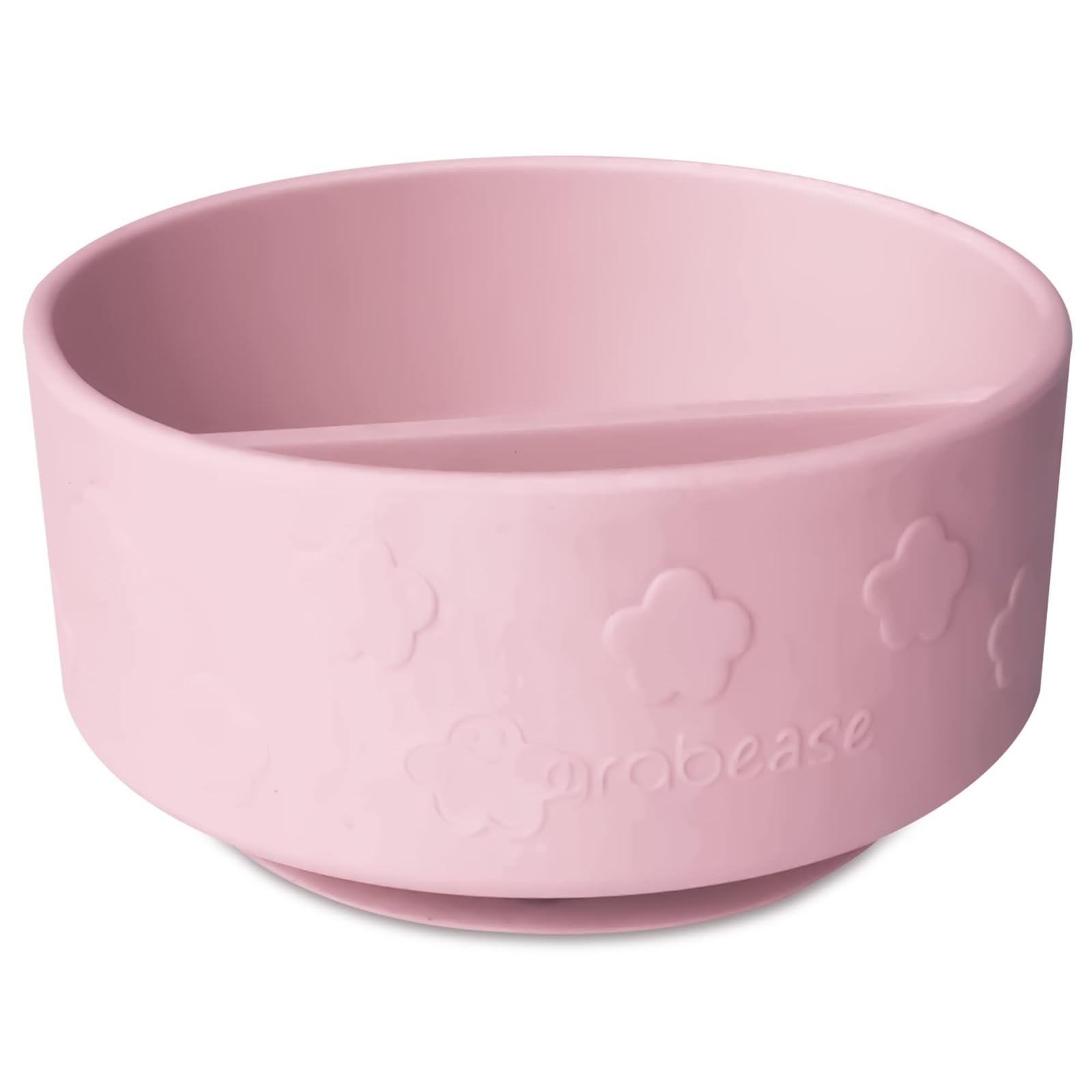 Grabease Baby Bowls - BPA-Free Silicone Divided Feeding Bowls for Toddlers | Dishwasher & Sterilizer Safe | Soft, Non-Slip Design | Perfect for Baby Led Weaning, Snacks & Mealtime (Pink)