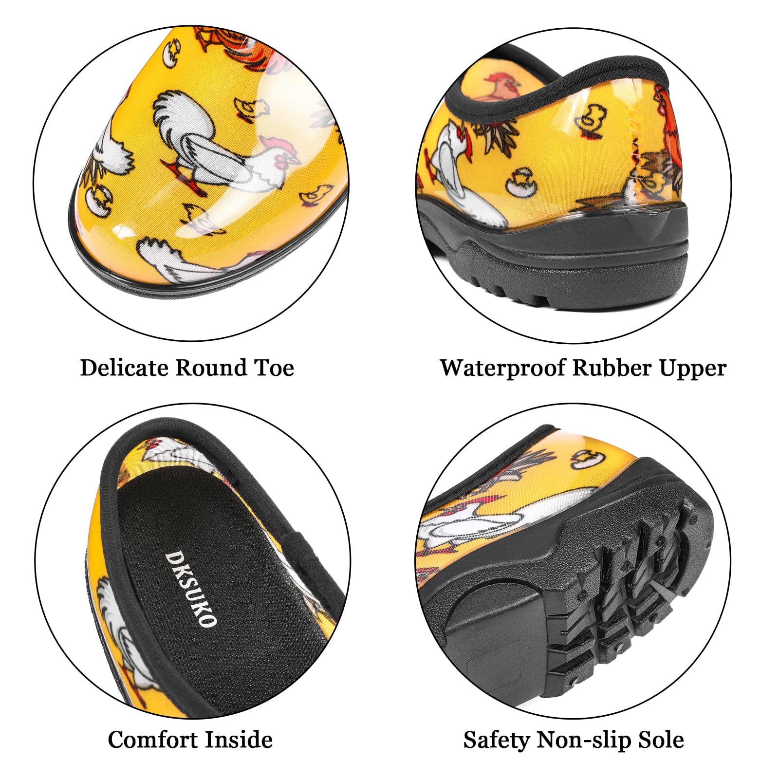**DKSUKO Women's Waterproof Garden Shoes - Slip-On Rain Boots with Comfort Insole for Outdoor Work, Gardening & Walking**    *(Perfect for Wet Weather, Yard Work, Farm Chores & Casual Wear)*