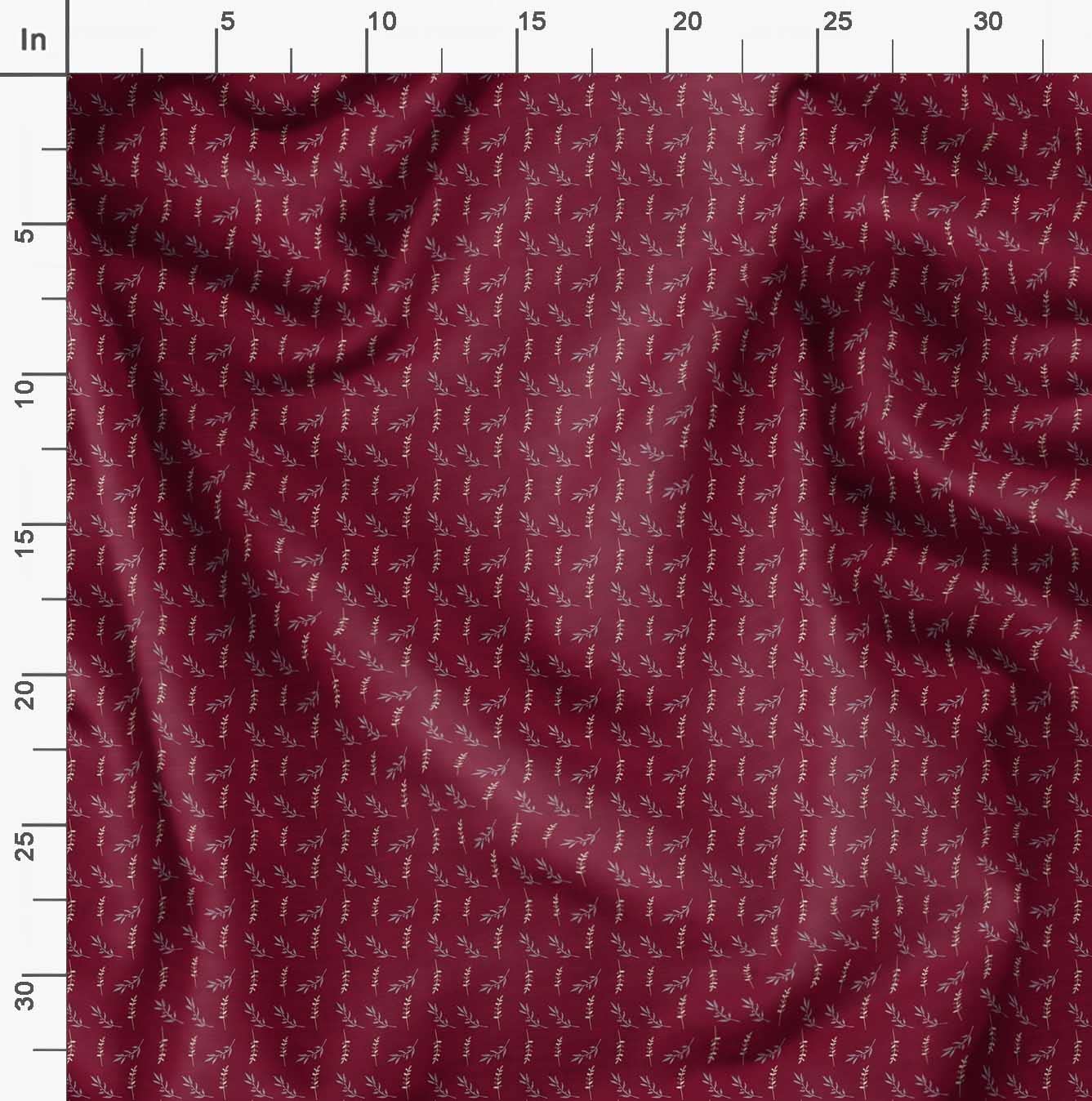 Soimoi Moss Georgette Red Fabric by The Yard - 42 Inch Wide Leaves Print Fabric for Dresses, Scarves & Home Decor | Nature-Inspired Elegant Printed Fabric for DIY Fashion & Interior Design Projects