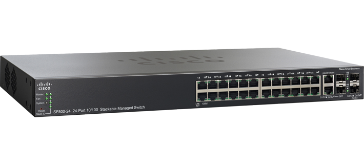 Cisco 24-Port 10/100 PoE Stackable Managed Switch with Gigabit Uplinks - Ideal for Office Networks, Data Centers & Smart Home Installations