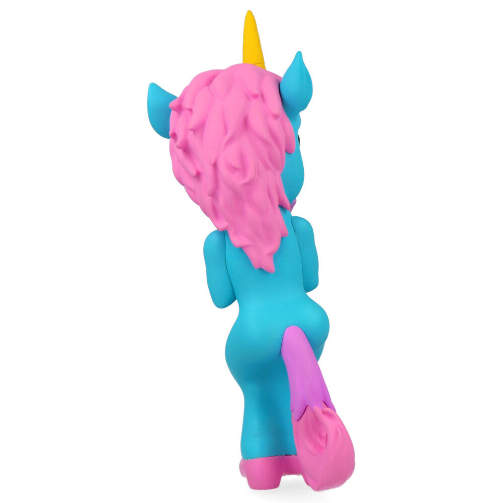 Ron English Forlorn Unicorn Blue Vinyl Art Toy - Collectible Pop Surrealism Figure for Home Decor & Art Display