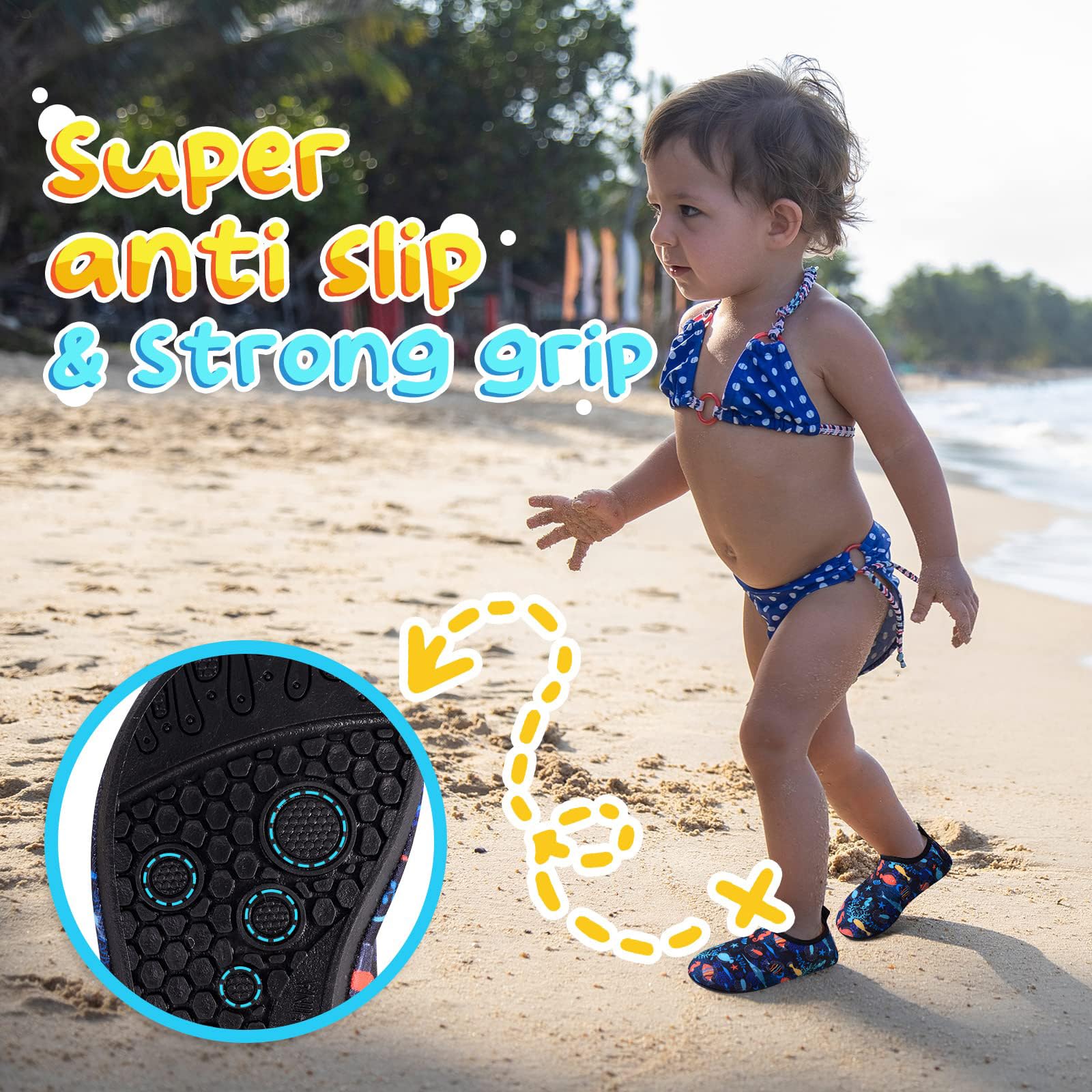 **Non-Slip Quick-Dry Kids Swim Water Shoes for Boys & Girls – Toddler Barefoot Aqua Socks for Beach, Pool & Outdoor Sports | Perfect for Swimming, Surfing & Water Play**