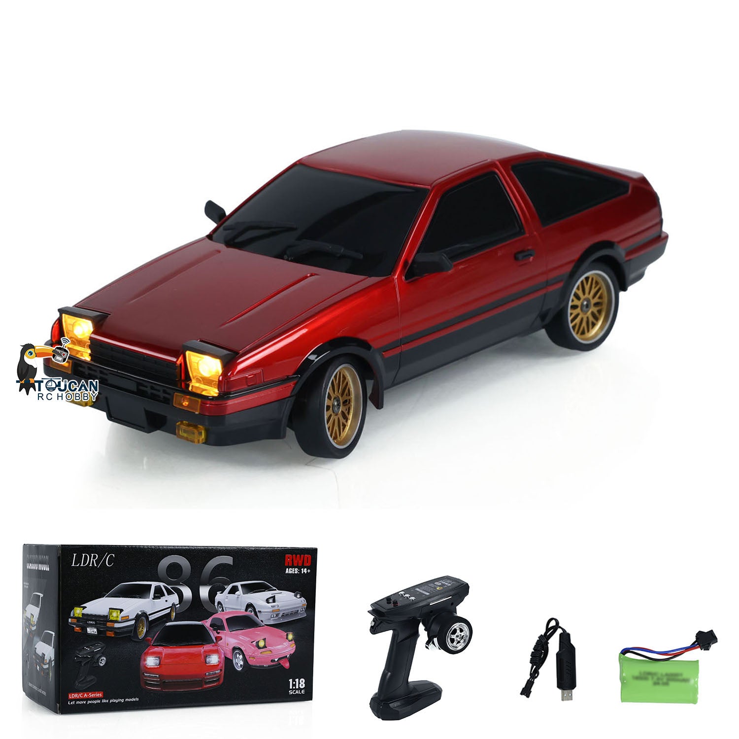 1/18 Scale RC Drift Racing Car - RWD LDRC LD1801 AE86 Model with Wireless Remote Control & Gyroscope | Simulation Vehicle for Hobbyists & Collectors | Perfect for Indoor Racing, Drift Practice & RC Car Enthusiasts
