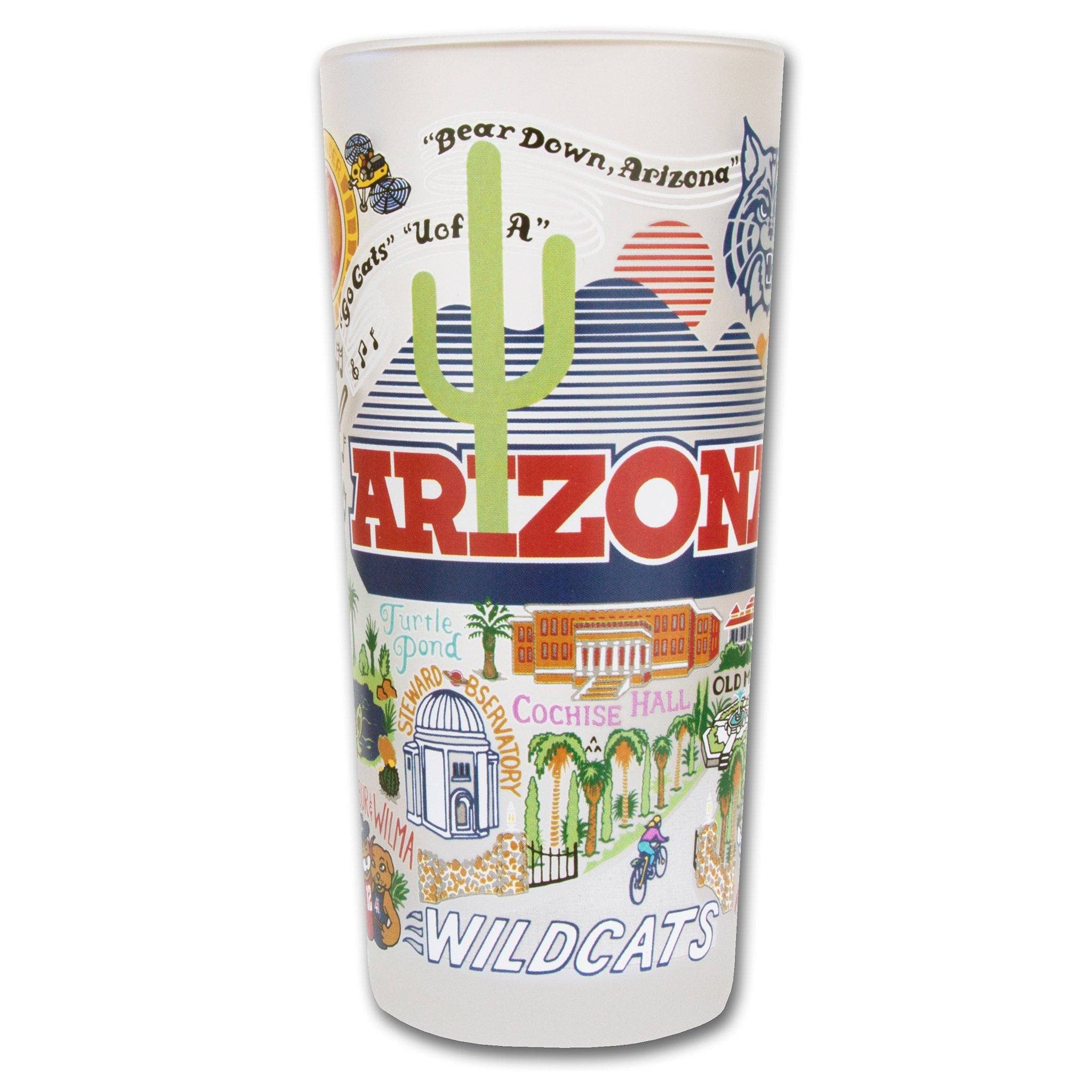 University of Arizona Wildcats 15oz Glass Tumbler - Dishwasher Safe Drinking Cup for UA Alumni & Fans - Perfect for Game Day, Kitchen Use & College Dorm Decor