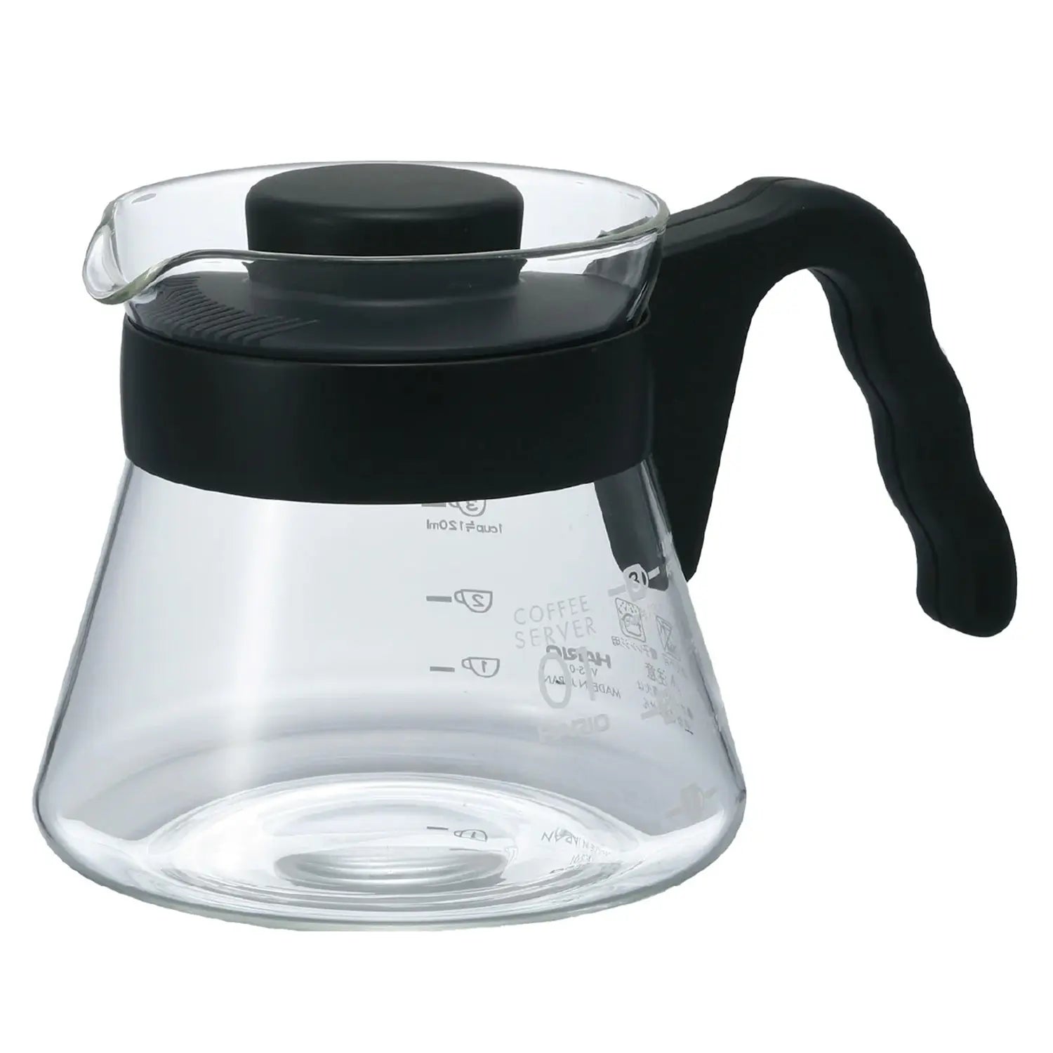 Hario V60 Heat Resistant Glass Coffee Server with Wide Spout - Perfect for Pour Over Coffee Brewing at Home or Cafe