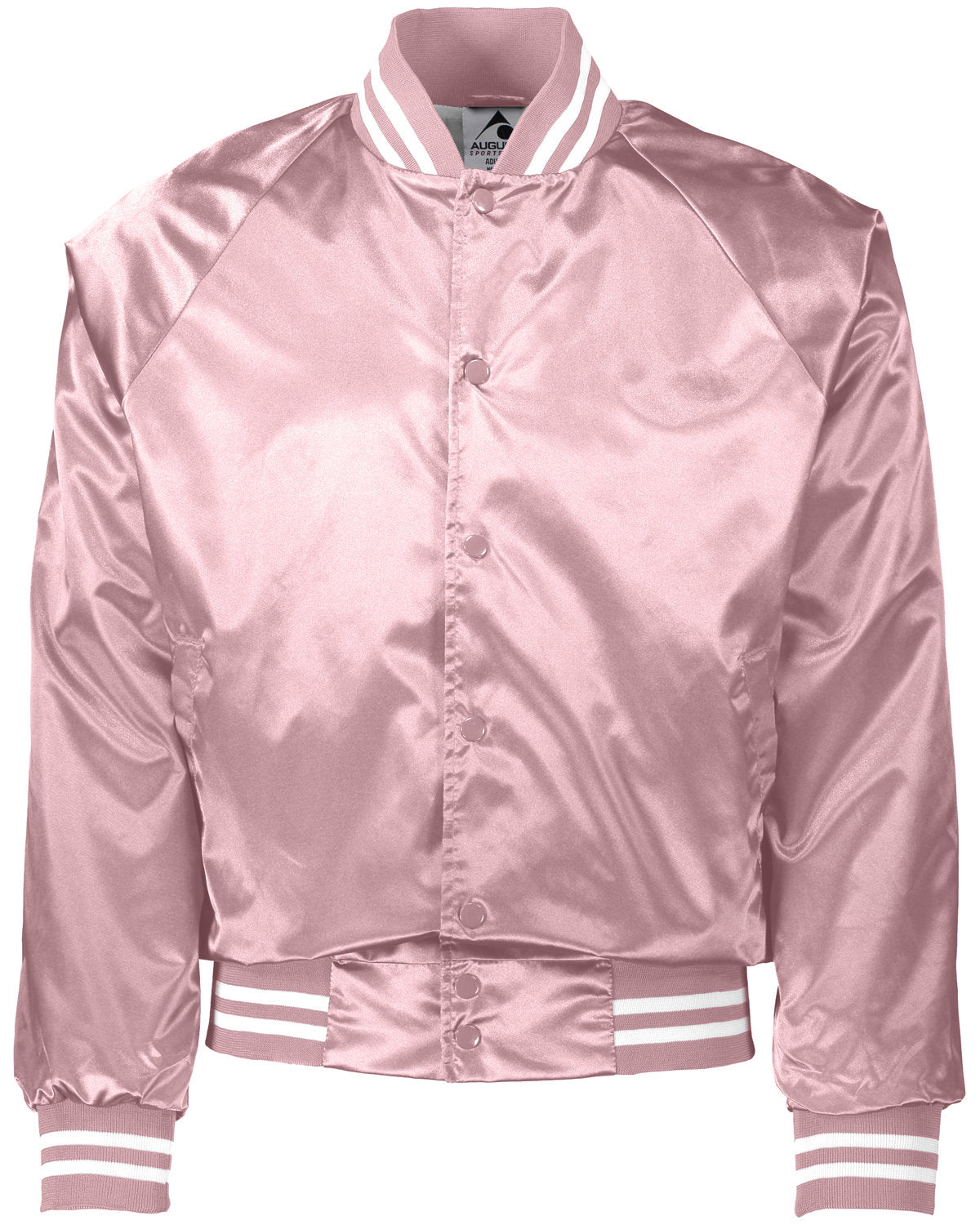 Augusta Sportswear 3610 Unisex Striped Trim Satin Baseball Jacket - Lightweight & Stylish for Sports & Casual Wear