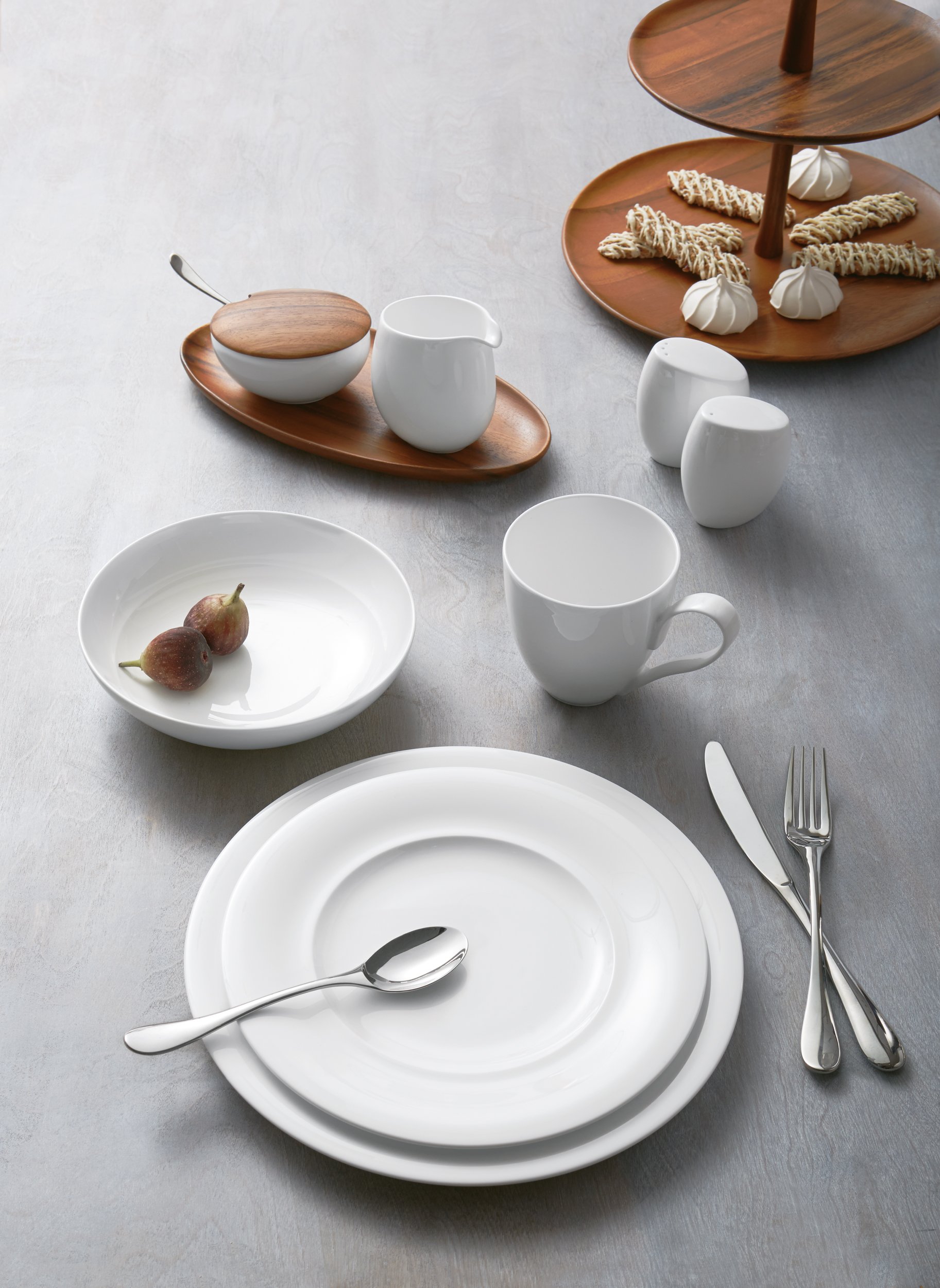 Nambé 4-Piece White Dinnerware Set - Modern Tableware for Everyday Dining & Special Occasions | Elegant Place Settings for Restaurants, Weddings & Home Entertaining