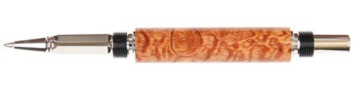 Premium Lanier Pens Baron Rollerball Pen - Rhodium Plated with Exotic Afzilia Snakeskin Barrel - Luxury Writing Instrument for Business Professionals & Gift Giving - Perfect for Office Use, Executive Meetings & Special Occasions