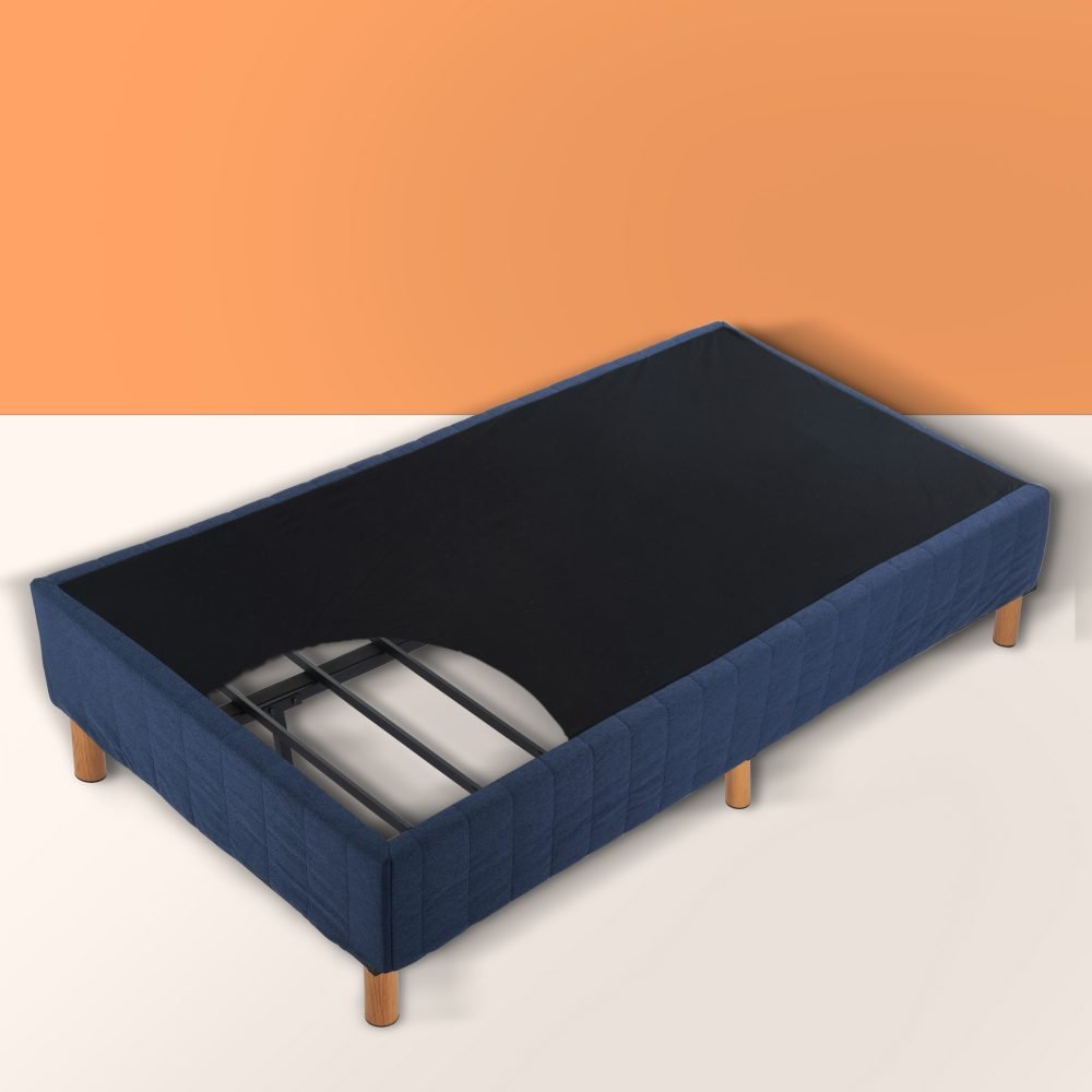 King Size Metal Bed Frame with Mattress Foundation - Heavy Duty Steel Platform Bed in Blue | Perfect for Master Bedrooms, Guest Rooms & Dormitories