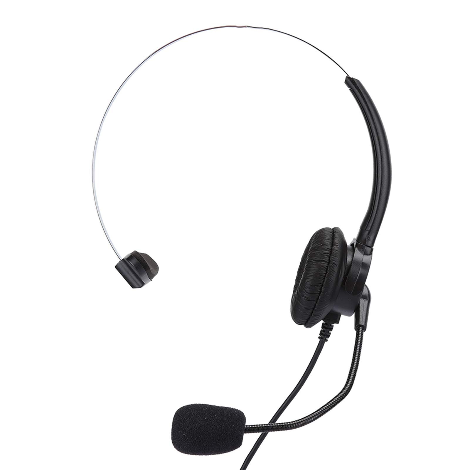 Professional Single-Ear Corded Telephone Headset with Noise-Canceling Microphone - Ideal for Call Centers, Sales, Insurance, Hospitals & Telecom Offices - Compatible with Landline & Office Phones