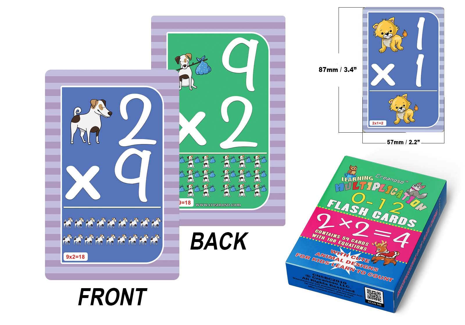 Creanoso Home Schooling Flash Cards (1-Deck) - Fun Learning Educational Cards for Kids, Preschool & Kindergarten - Perfect for Homeschooling, Classroom & Parent-Child Activities