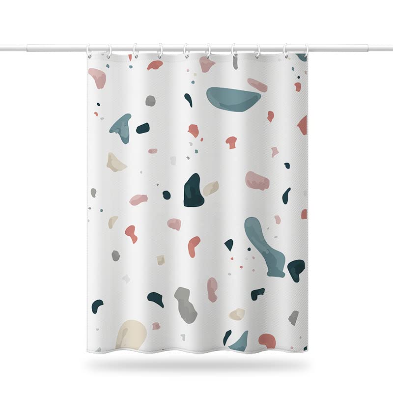 Nordic Marble Waterproof Polyester Shower Curtain for Bathroom - Elegant Block Design & Partition Curtain - Perfect for Modern, Spa-Like Showers & Bathroom Decor