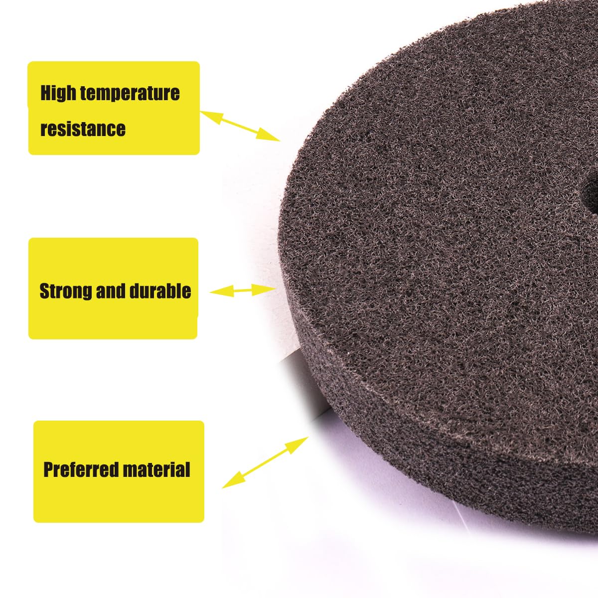 6 Inch Fiber Buffing Wheel, 7P Hardness Fiber Polishing Wheel, 180 Grit Quick Change Replacement Pad for Bench Buffer & Bench Grinder - Perfect for Polishing Stainless Steel, Metal, Aluminum & Automotive Parts - Ideal for DIY, Jewelry Making & Metalworking Projects
